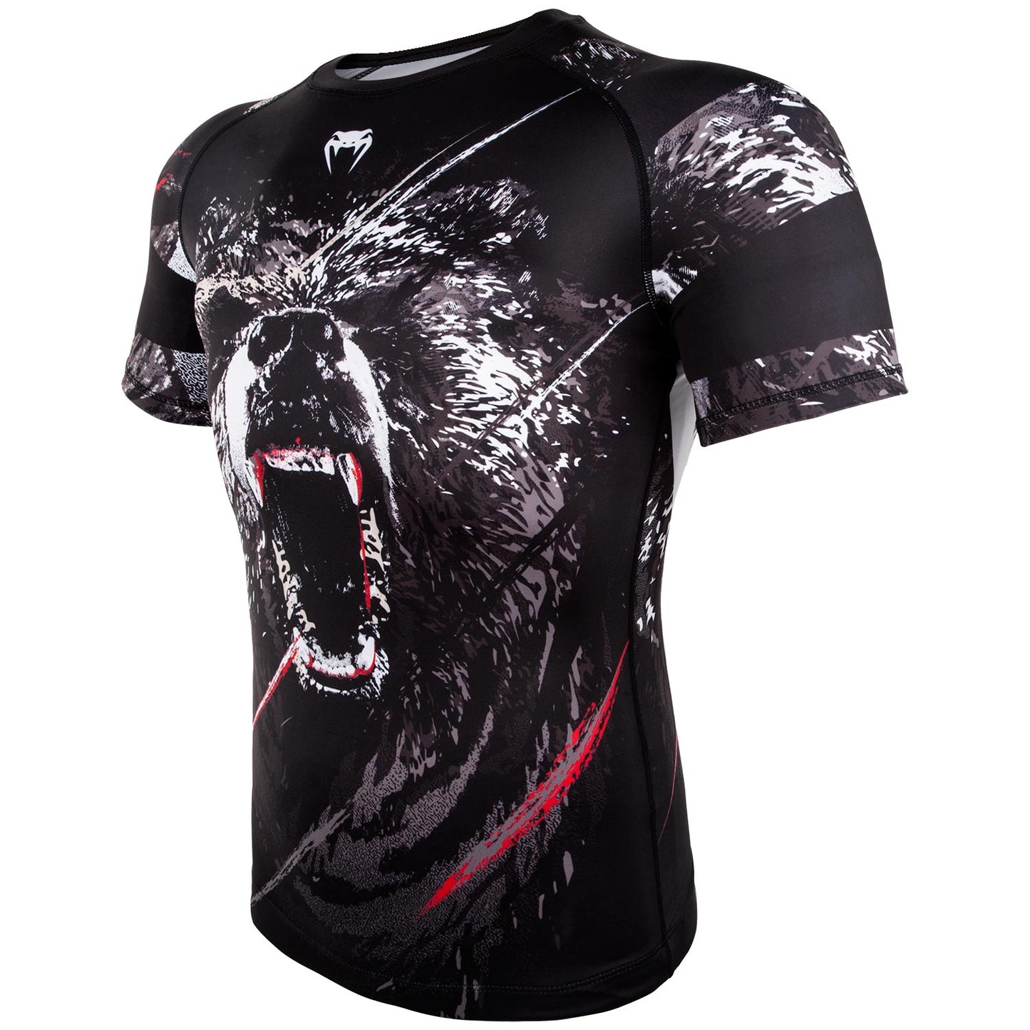 Venum Grizzli Rashguard - Kurzarm - Schwarz/Weiß
