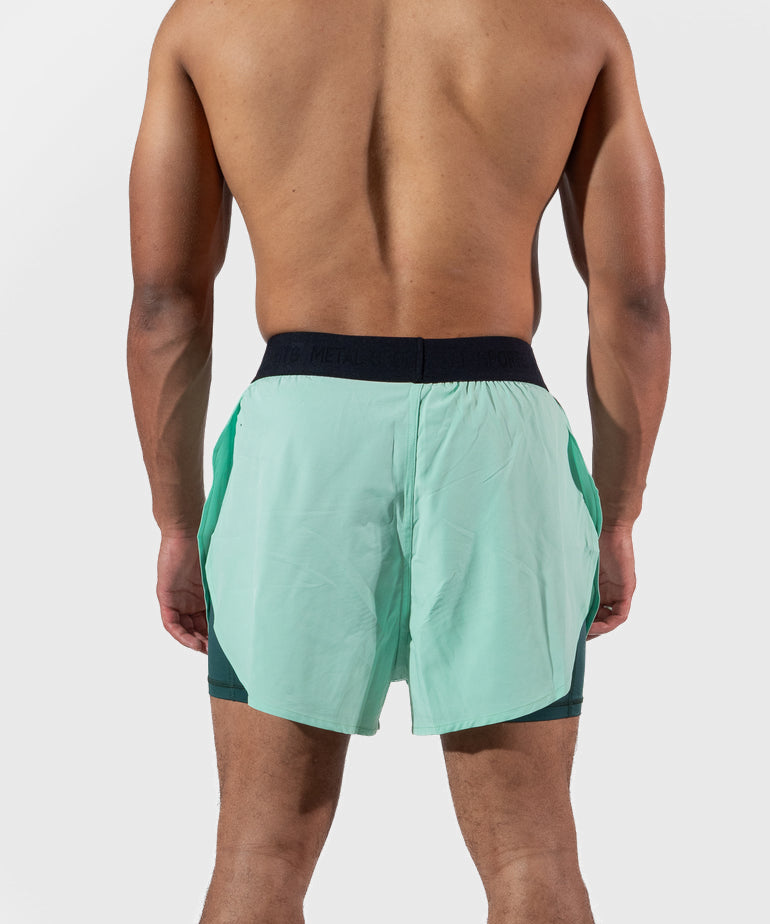 Fight Short 2 en 1 Metal Boxe Deep Waters - Vert