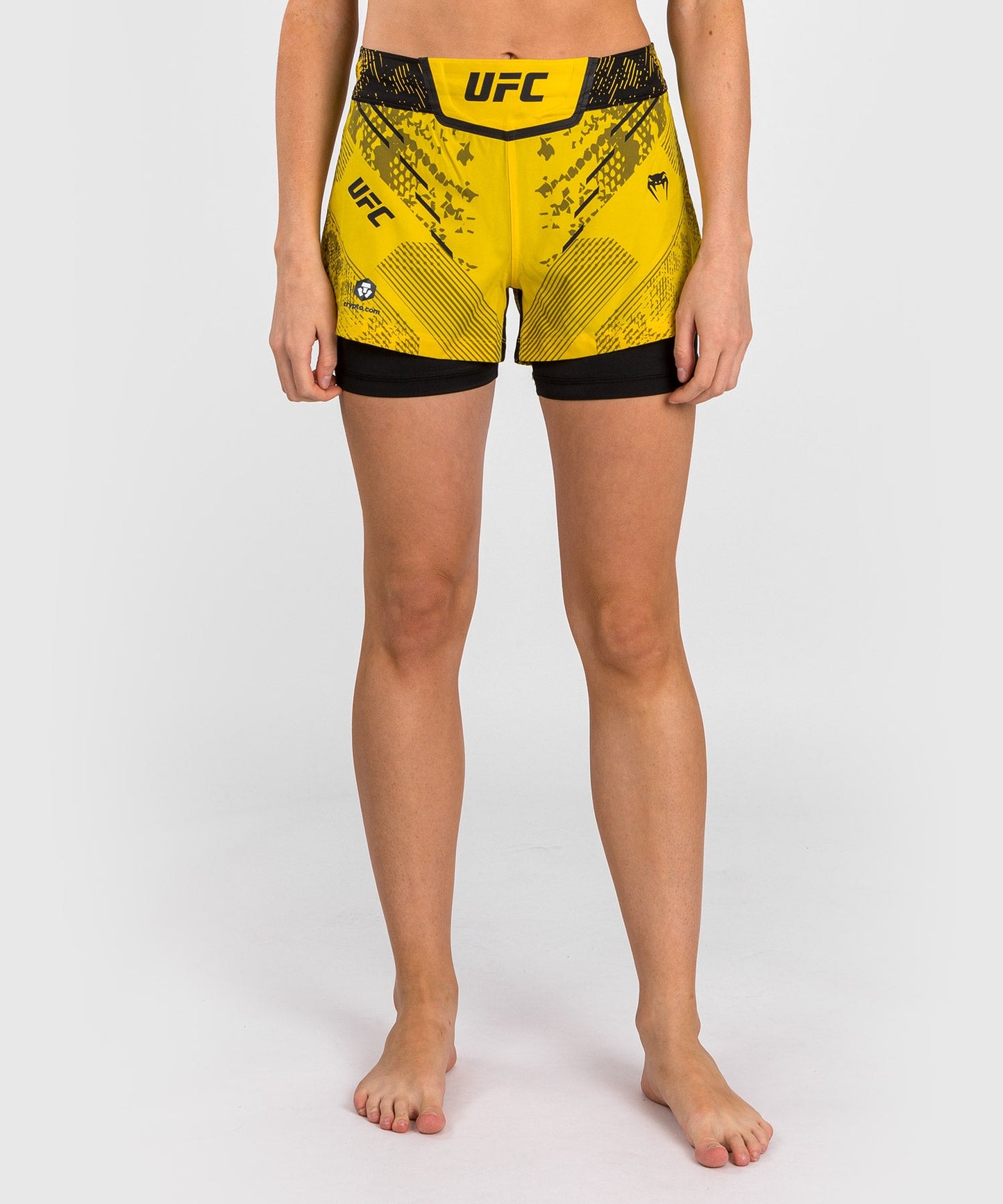 Short de Combat pour Femmes UFC Adrenaline by Venum Authentic Fight Night - Jaune