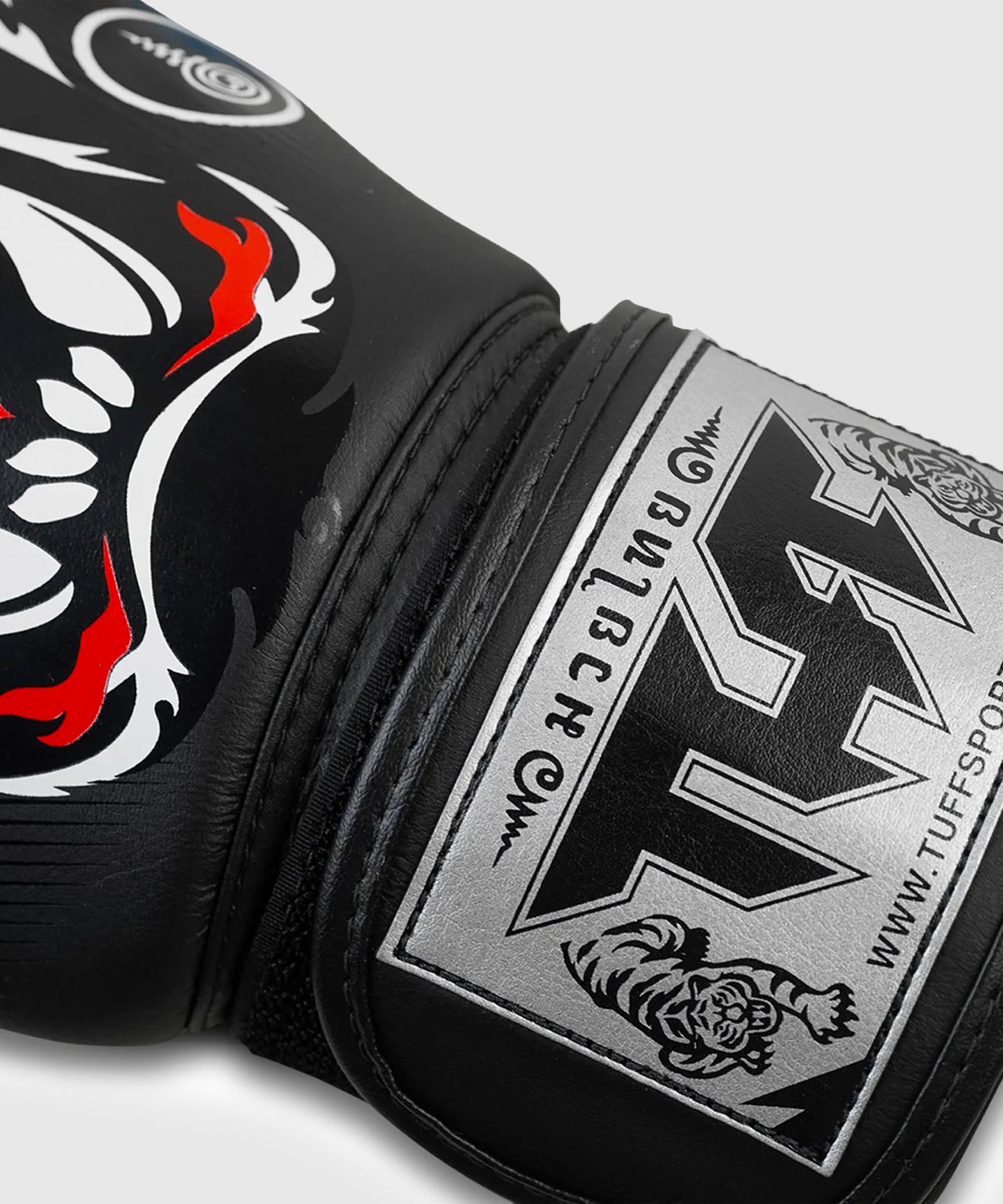 Gants de Boxe Short de Muay Thai Tuff En Cuir Tiger - Noir