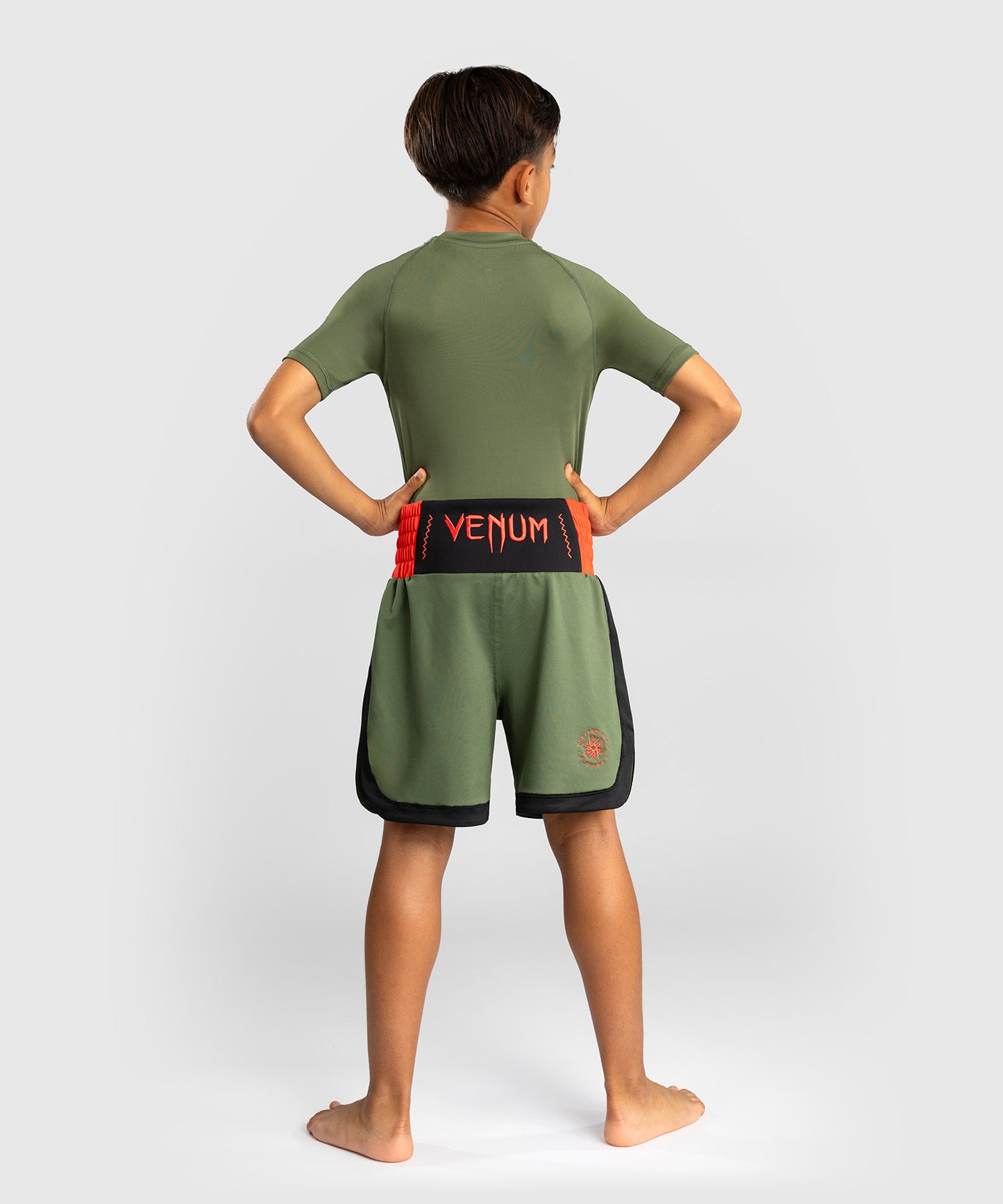Venum Classic Kinder Boxshorts - Armeegrün/Orange