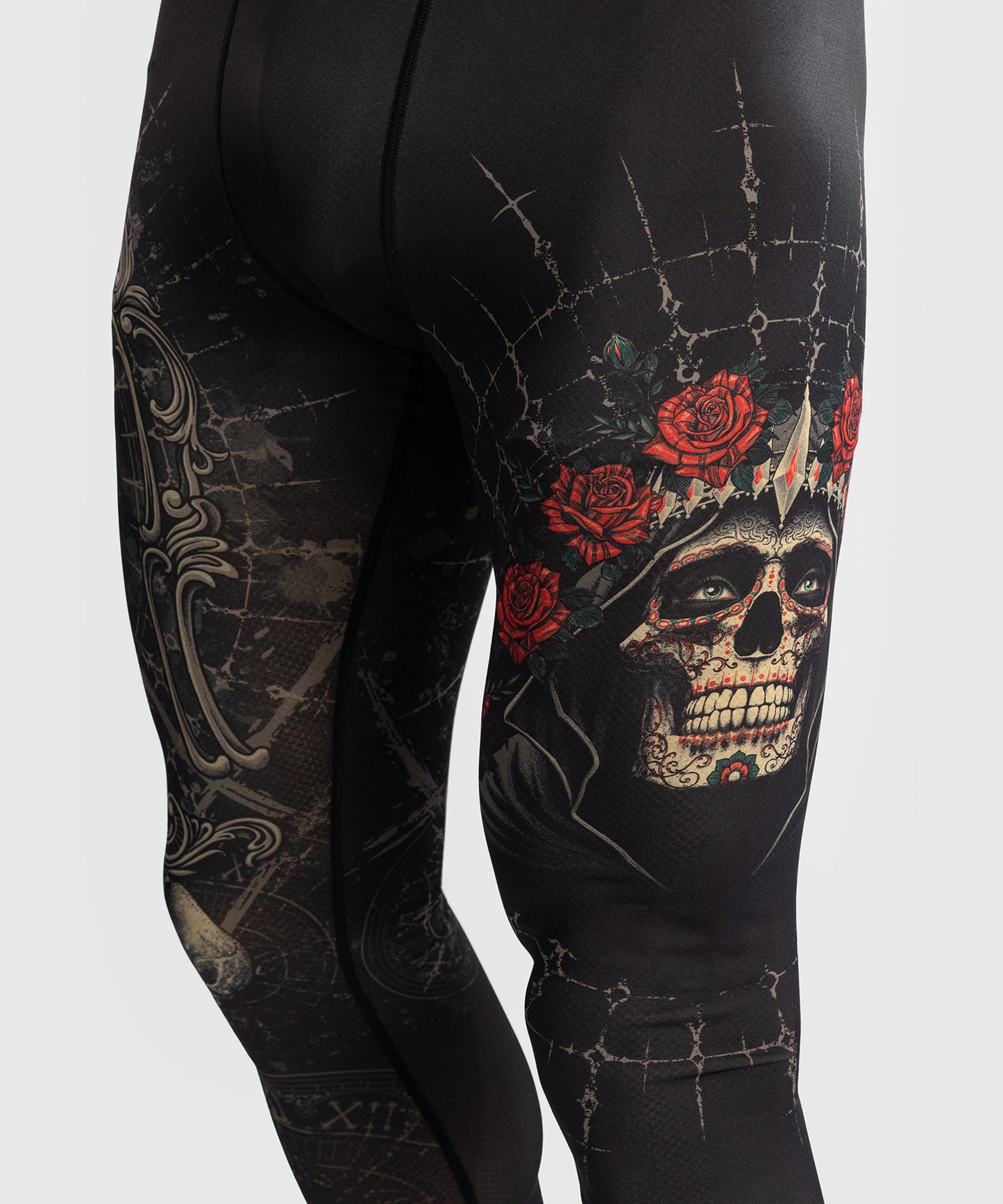 Pantalon de Compression pour Hommes Venum Santa Muerte 5.0 - Noir Profond/Or
