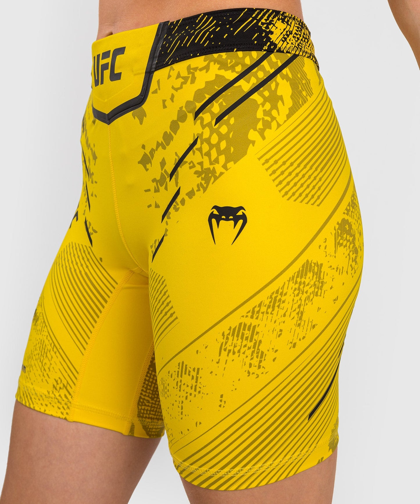 UFC Women's Long Fit Compression Short Adrenaline by Venum Authentic Fight Night - Yellow