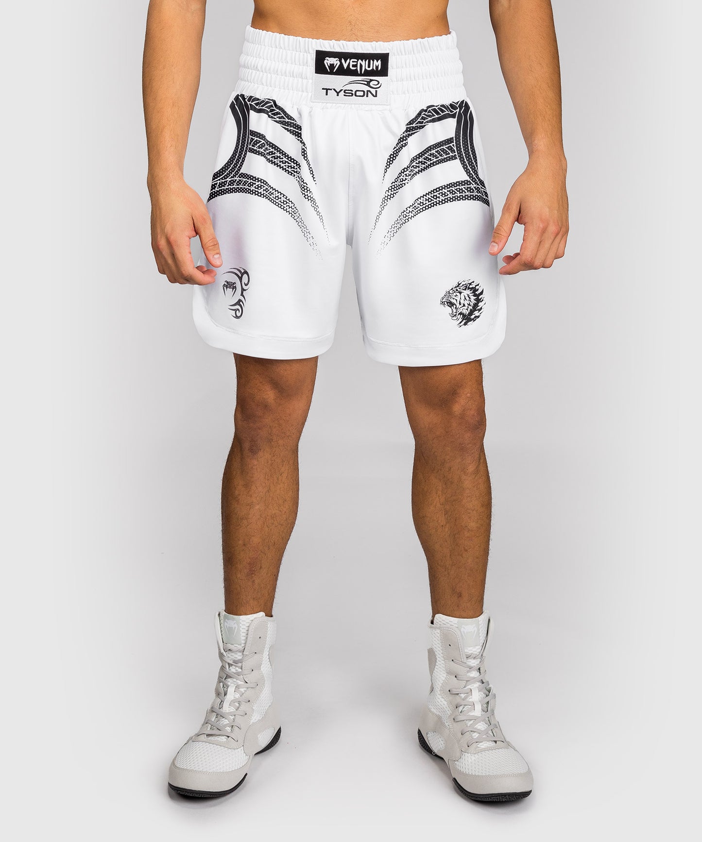 Venum x Mike Tyson Tiger Boxing Shorts - Optical White/Deep Black