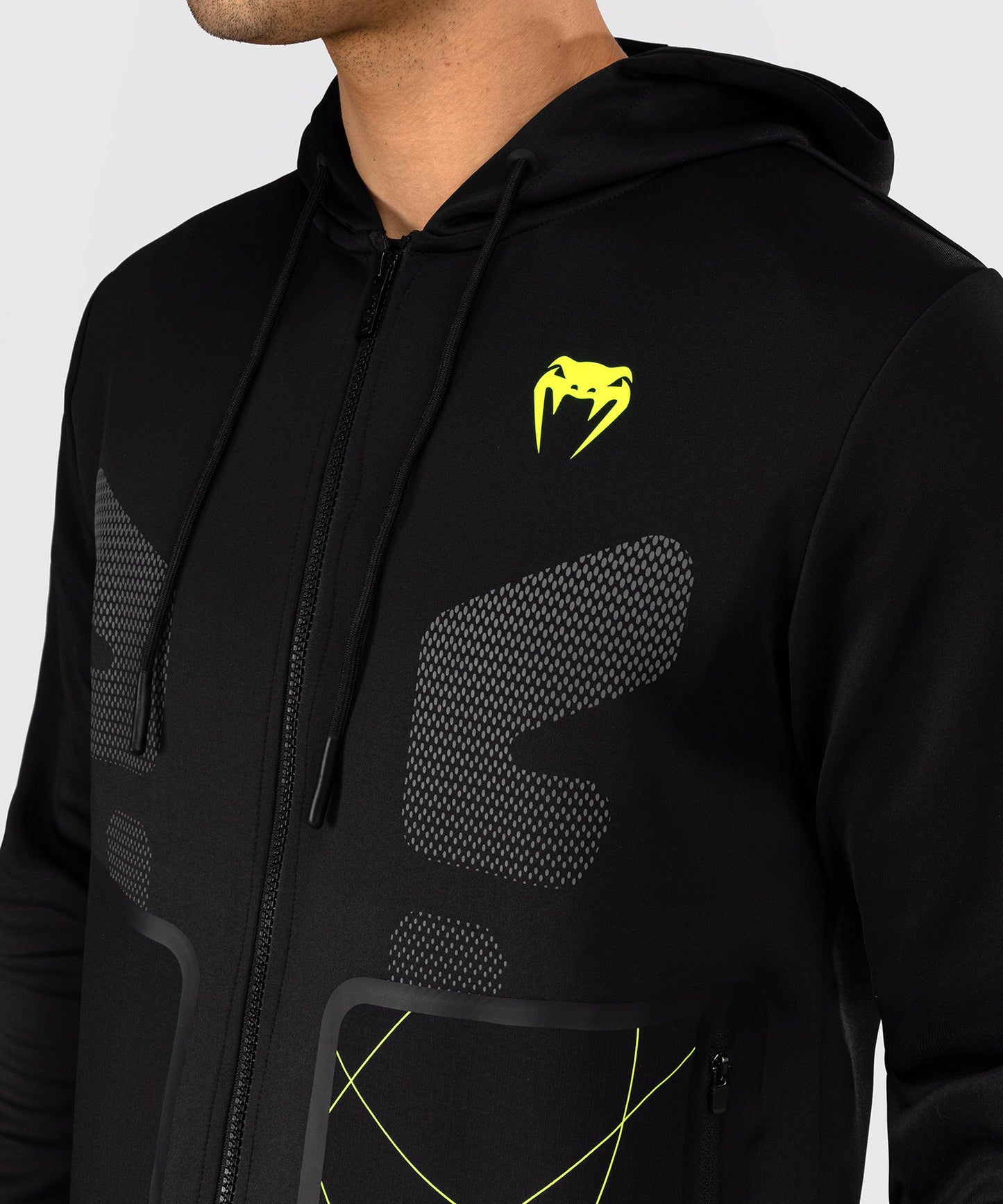 Sweat à capuche zippé Venum Training Camp 4.0 - Noir/Vert Fluo