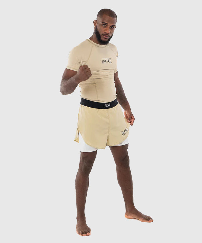 Short de MMA 2 En 1 Metal Boxe - Beige