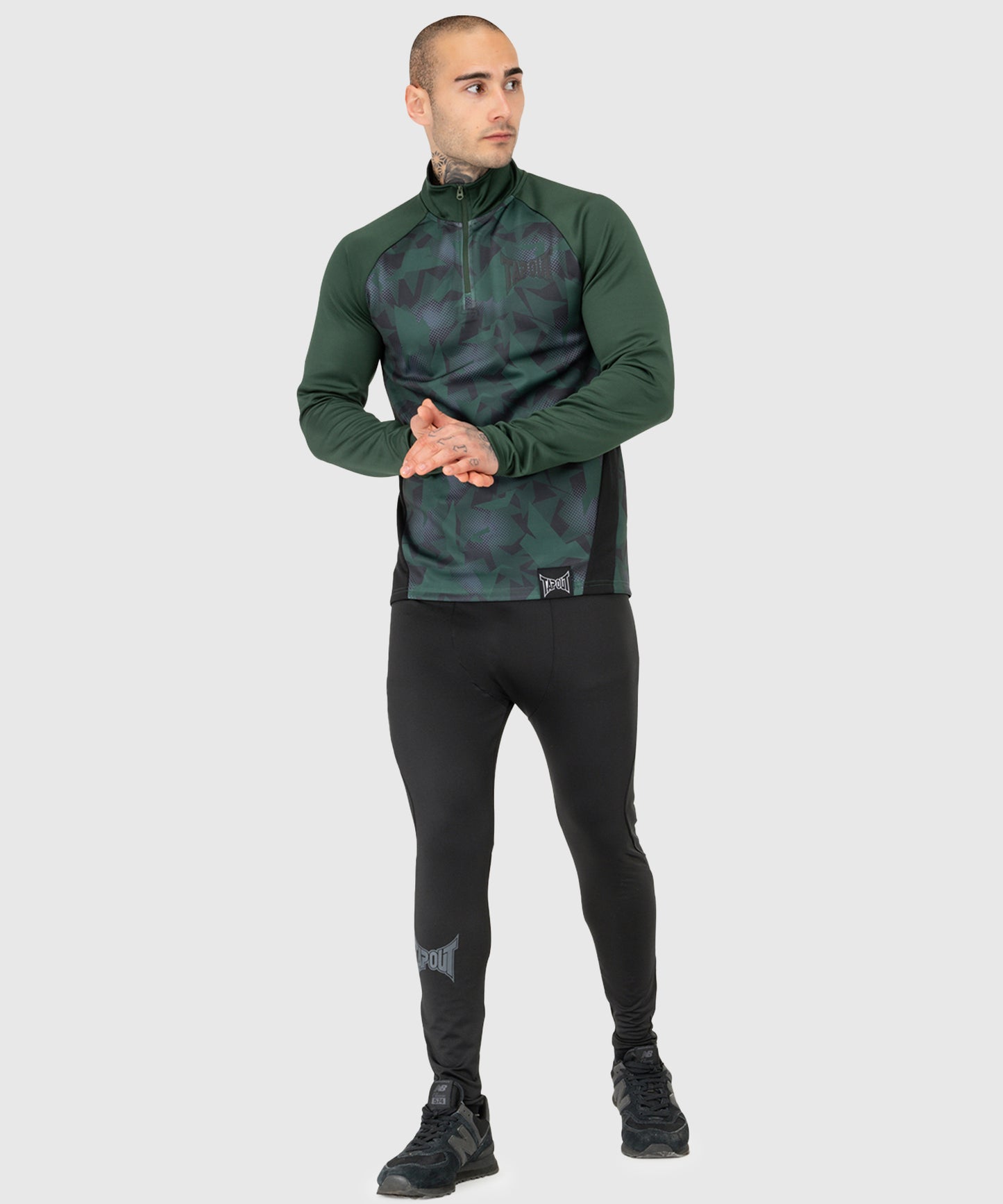 Tapout Training Graphic Langarm T-Shirt - Grün/Schwarz
