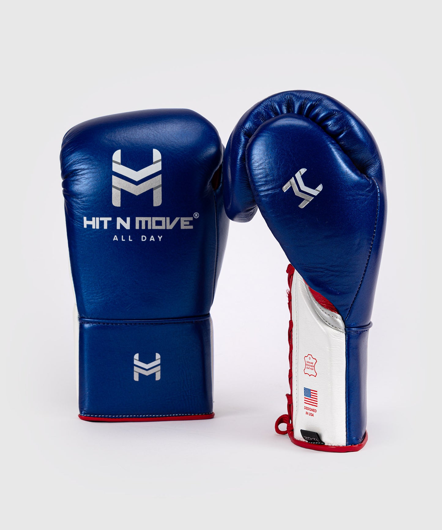 Gants de Boxe Avec Lacets Hit N Move All Day® Pro Agility - Bleu/Blanc/Rouge