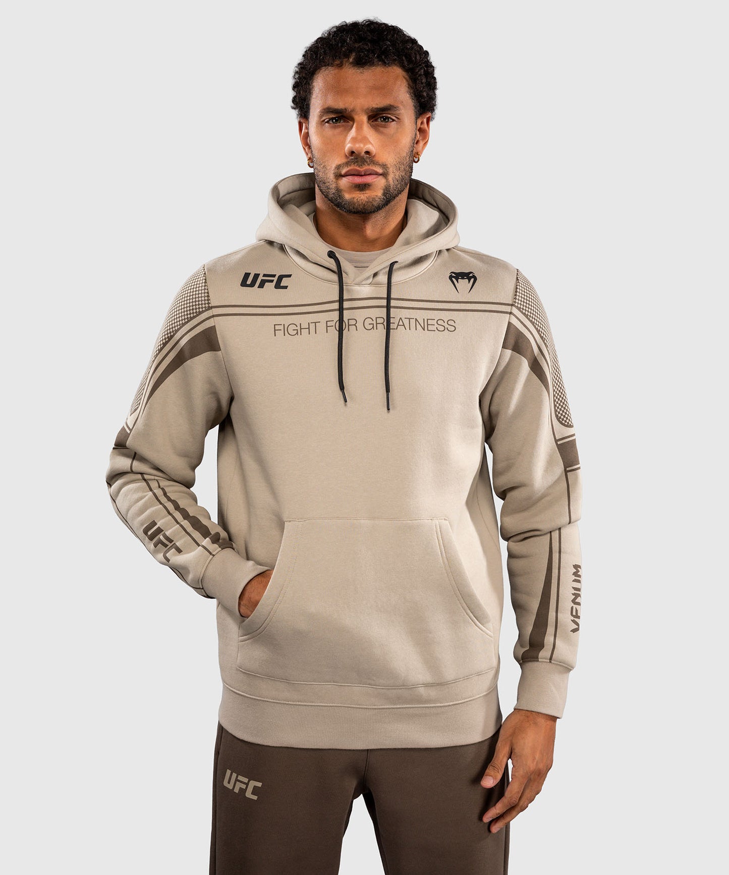 Venum UFC Unity by Venum Authentic Fight Week Men's Pullover Hoodie - Sand