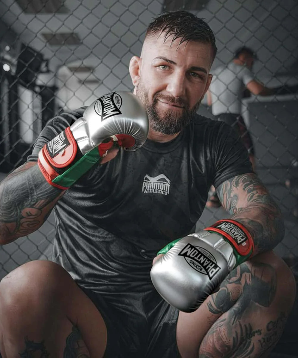 Phantom Athletics Mexico MMA-Sparring-Handschuhe - Silber/Grün/Rot