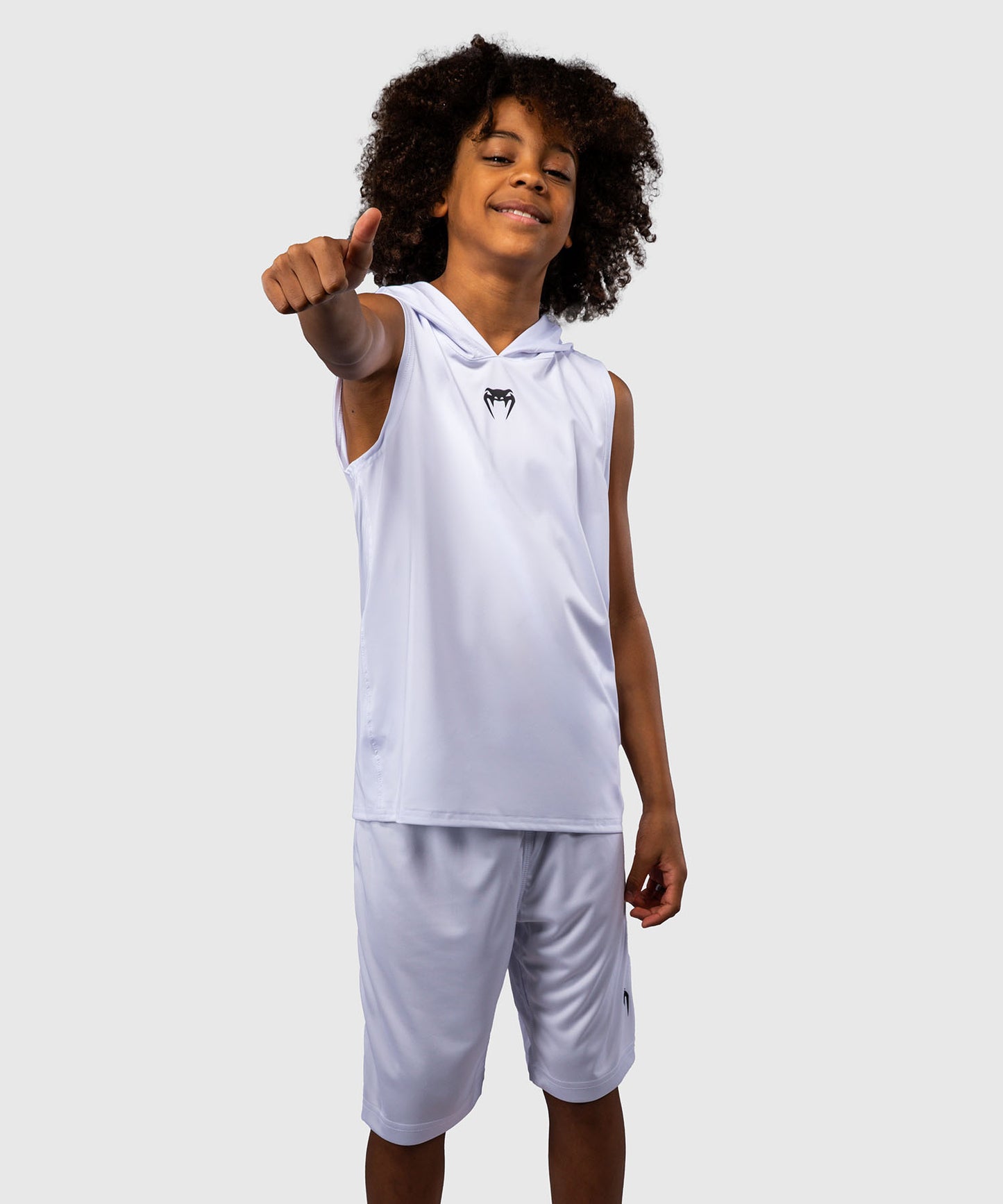 Venum Elite Felpa con Cappuccio Senza Maniche Dry Tech per Bambini - Bianco