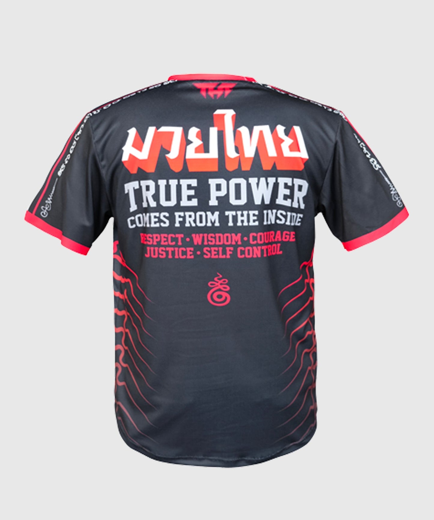 T-shirt Short de Muay Thai Tuff Dry Fit True Power Twin Tigers Yantra - Noir