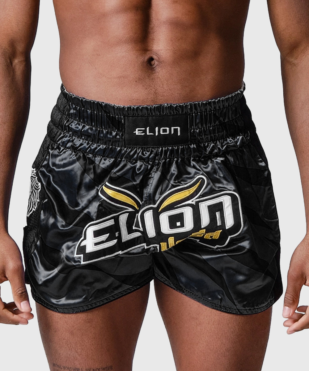 Elion Raja Pantalones de Muay Thai - Negro