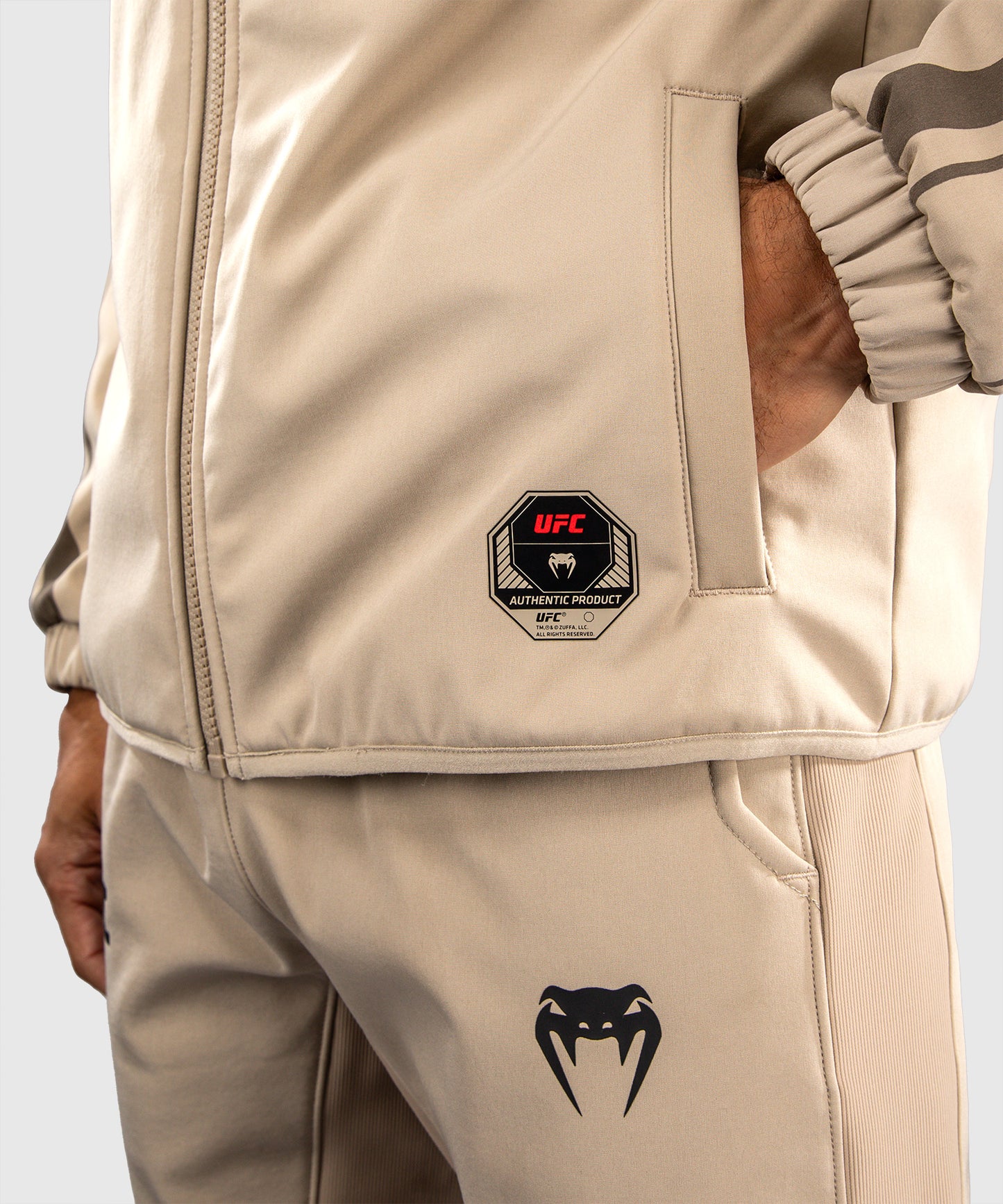 Venum UFC Unity by Venum Authentic Fight Week Men's Zip Hoodie - Sand