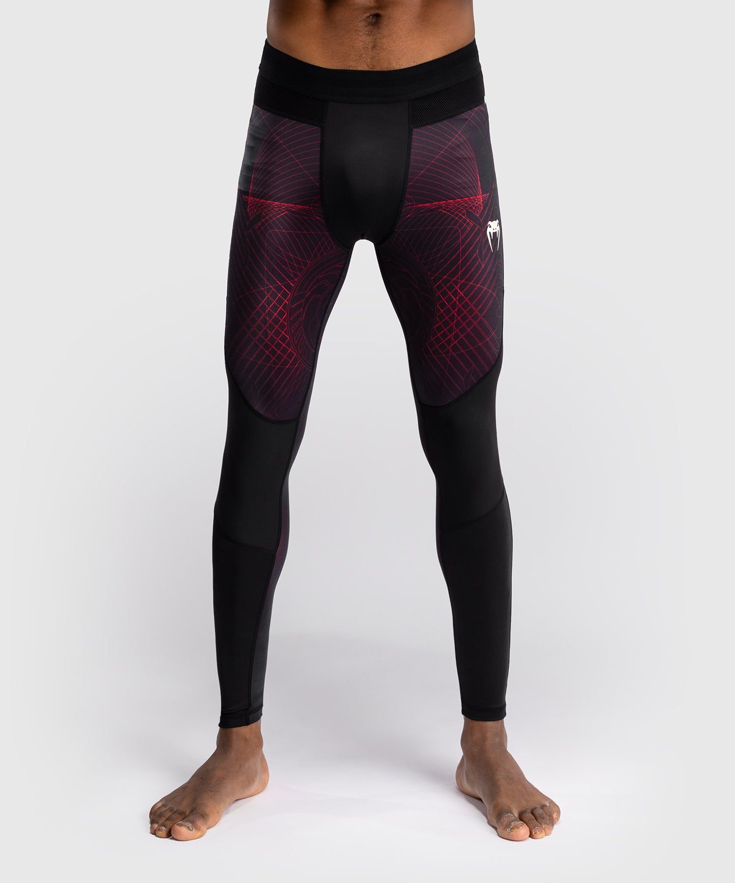Pantalon de Compression Venum G-Fit Air pour Hommes - Noir Profond/Rouge Feu