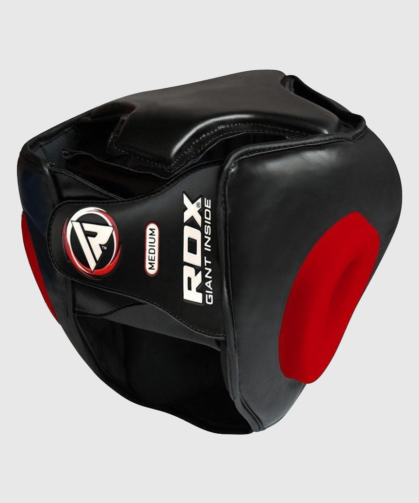 RDX Sports Zero Impact Kopfschutz mit Gitter - Schwarz/Rot