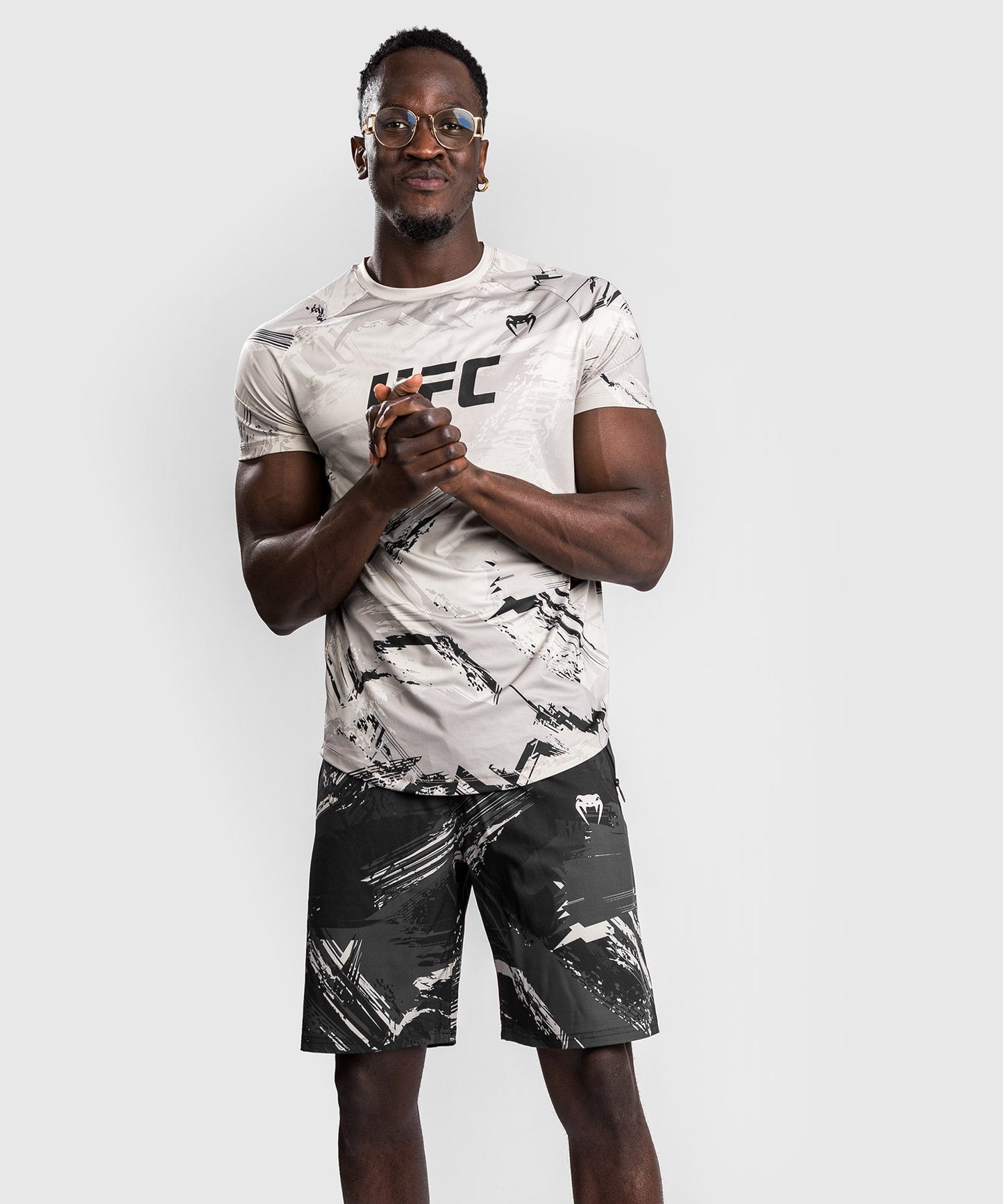 Dry Tech- Kurzarm T-Shirt Mann UFC Venum Authentic Fight Week 2.0 - Sand
