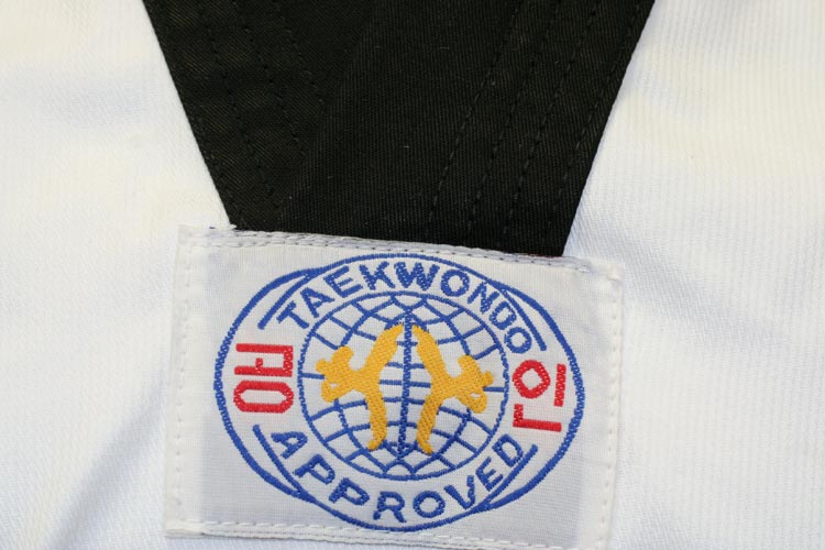 Fujimae Master Dobok Schwarzer Revers - Gerippter Stoff