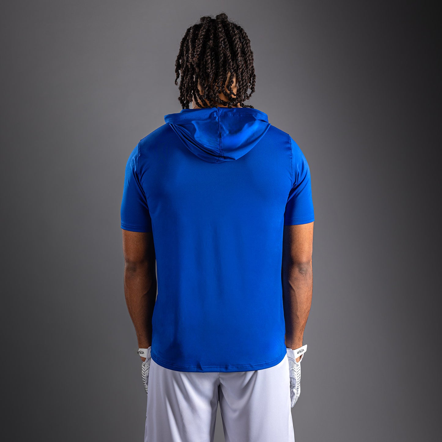 Venum Elite Felpa con Cappuccio a Maniche Corte Dry Tech - Blu Reale