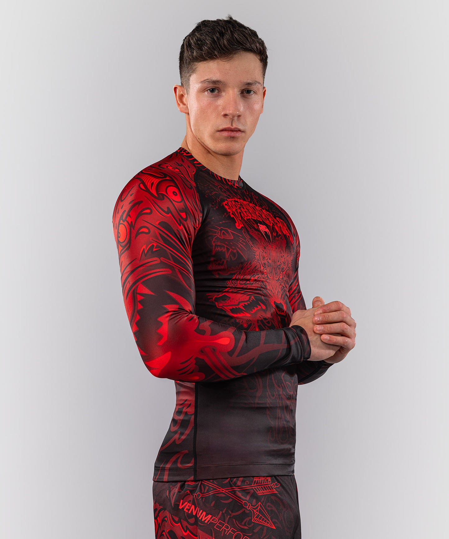 Venum Wolf Atak Long Sleeve Rashguard - Black/Red
