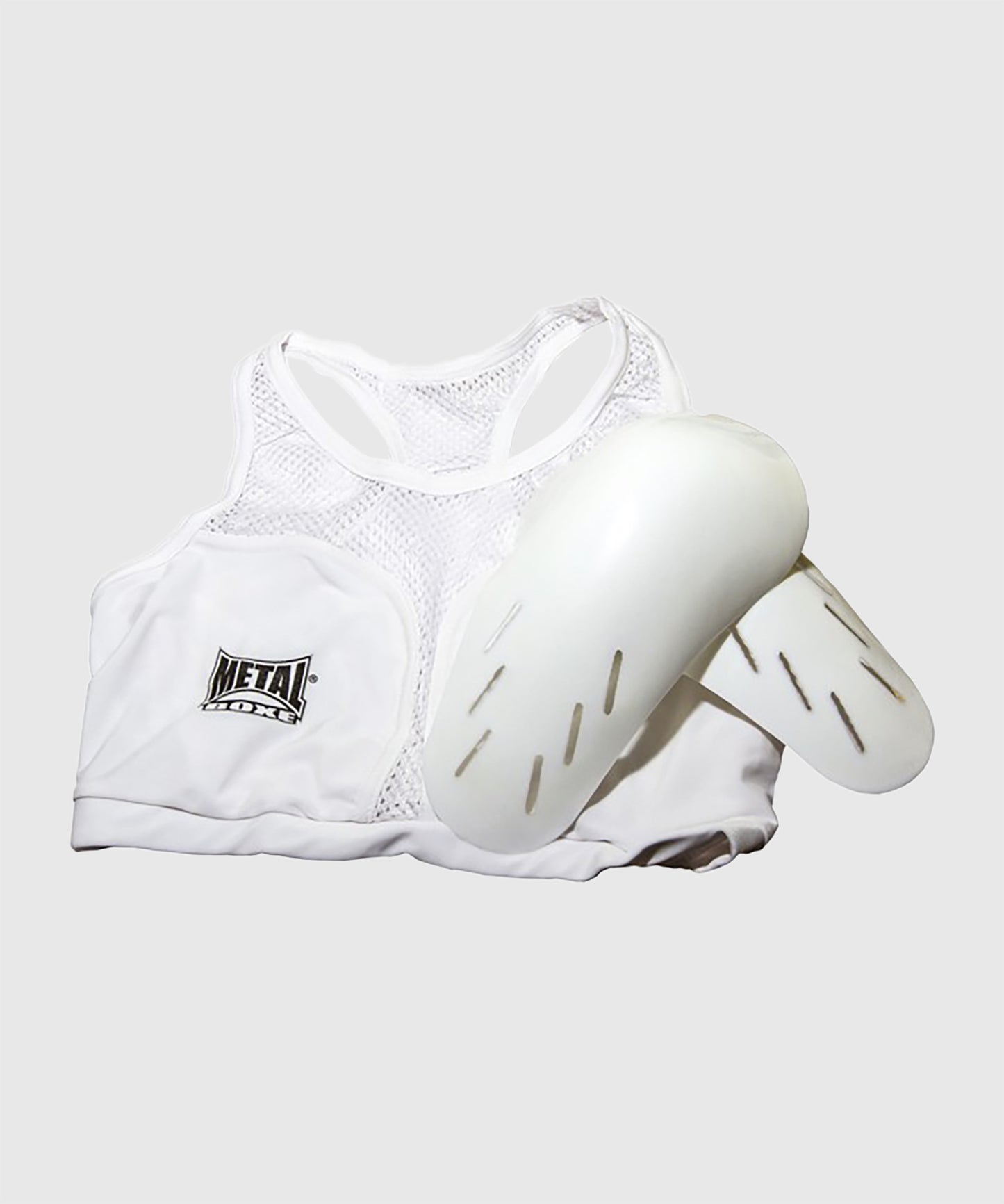 Metal Boxe Damen-Brustschutz - Weiß