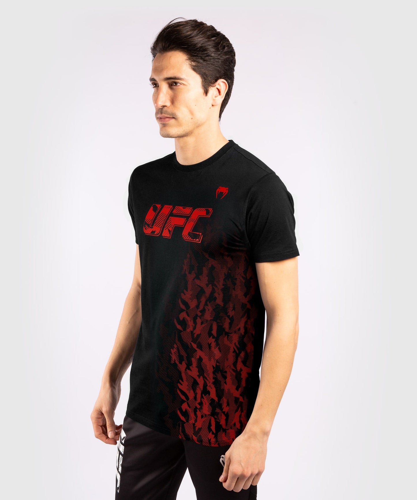 UFC Venum Authentic Fight Week Herren Kurzarm-Baumwoll-T-Shirt - Schwarz