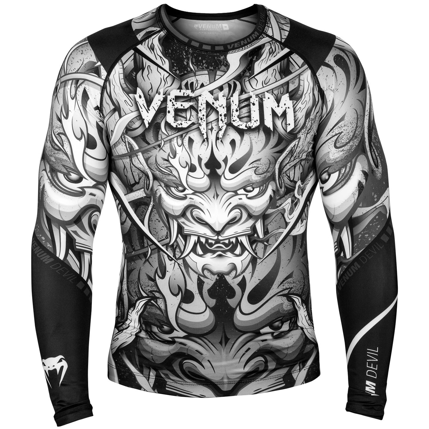 Venum Devil Rashguard - Langarm - Weiß/Schwarz