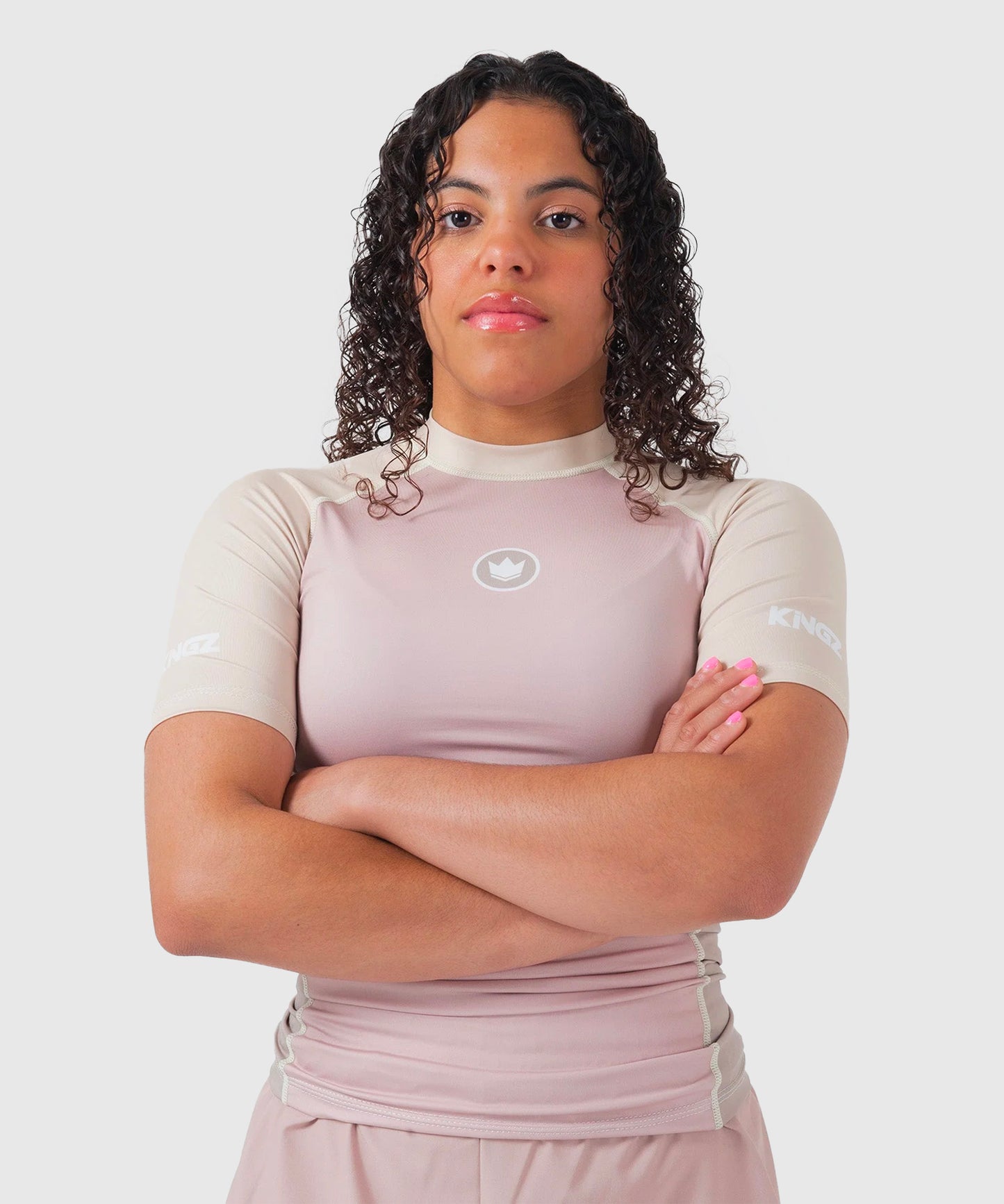 Rashguard À Manches Courtes Kingz Terra Femme - Rose/Beige