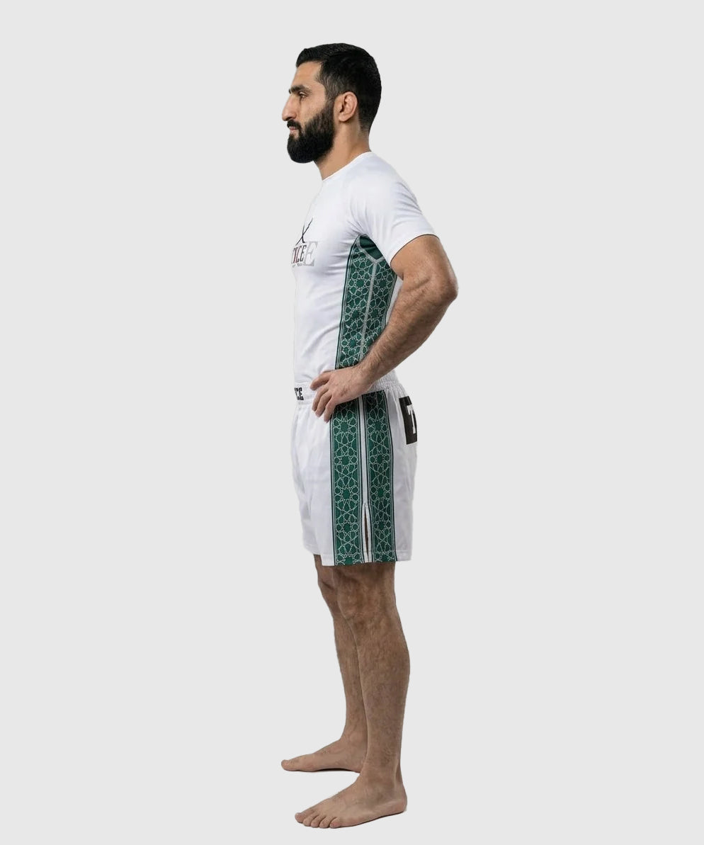 TYCE CULTURE OF WAR Saladino Pantaloncini da Combattimento - Bianco