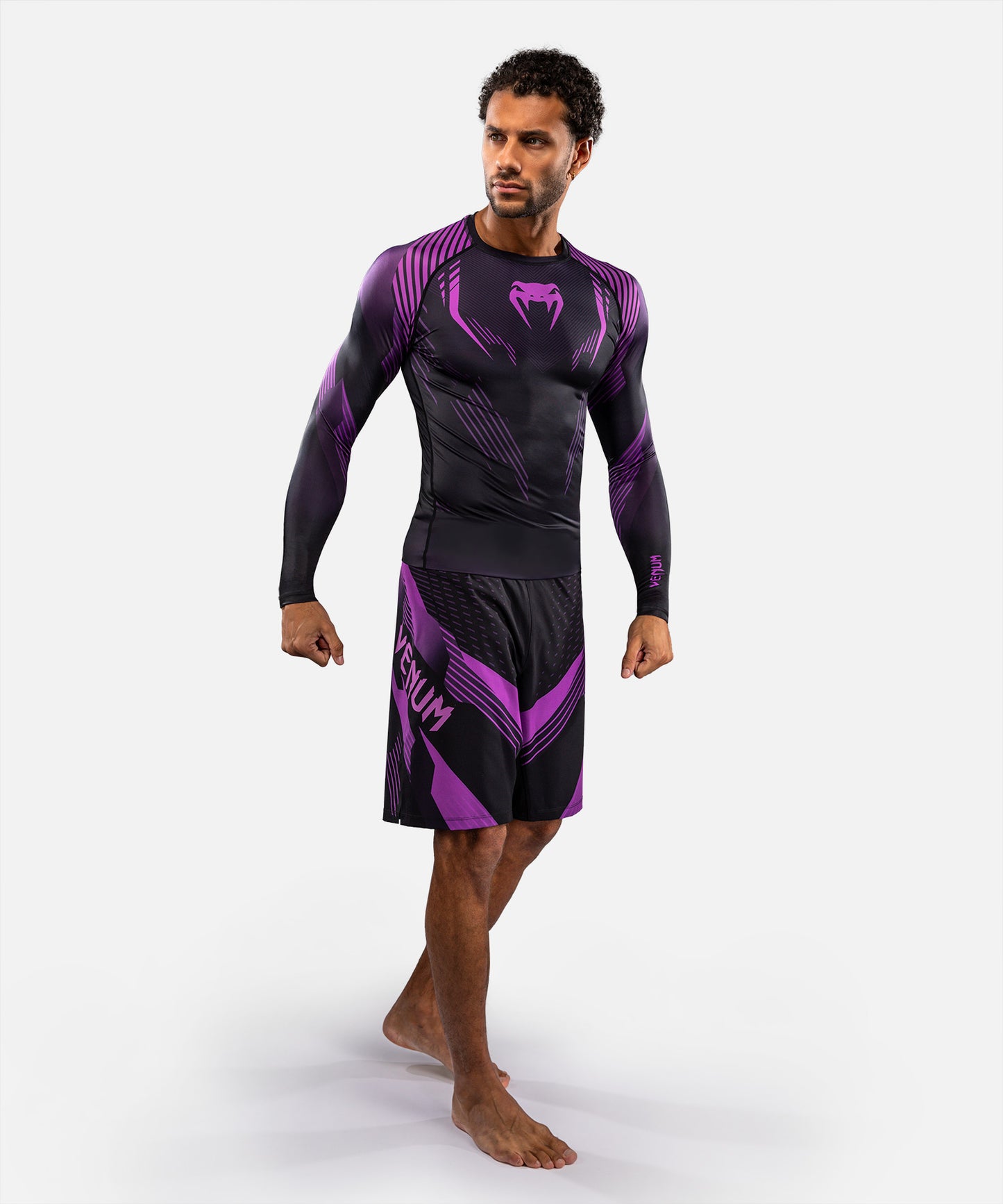Venum No-Gi 6.0 Rashguard Manga Larga - Negro/Morado