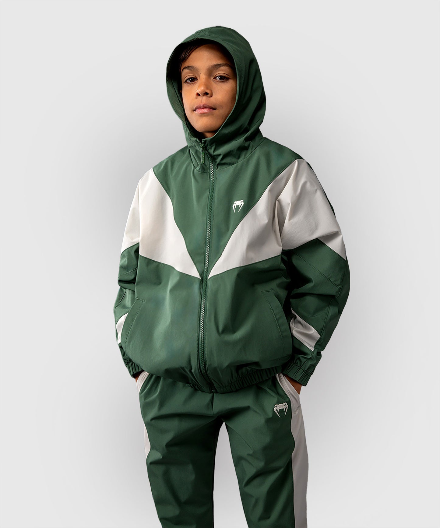 Veste Venum pour Enfant Venum Vectra  – Vert Forêt/ Blanc Cassé