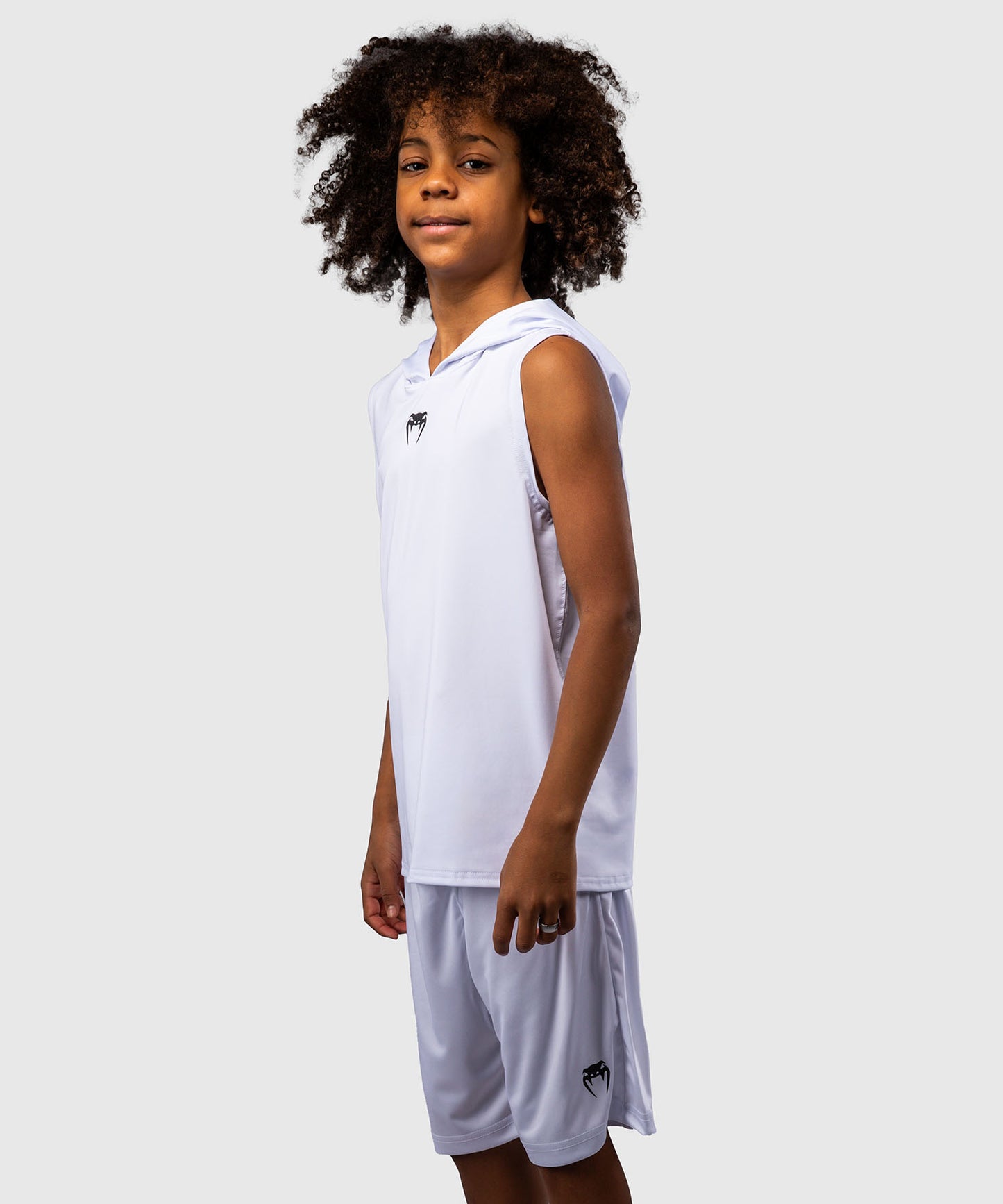 Venum Elite Felpa con Cappuccio Senza Maniche Dry Tech per Bambini - Bianco