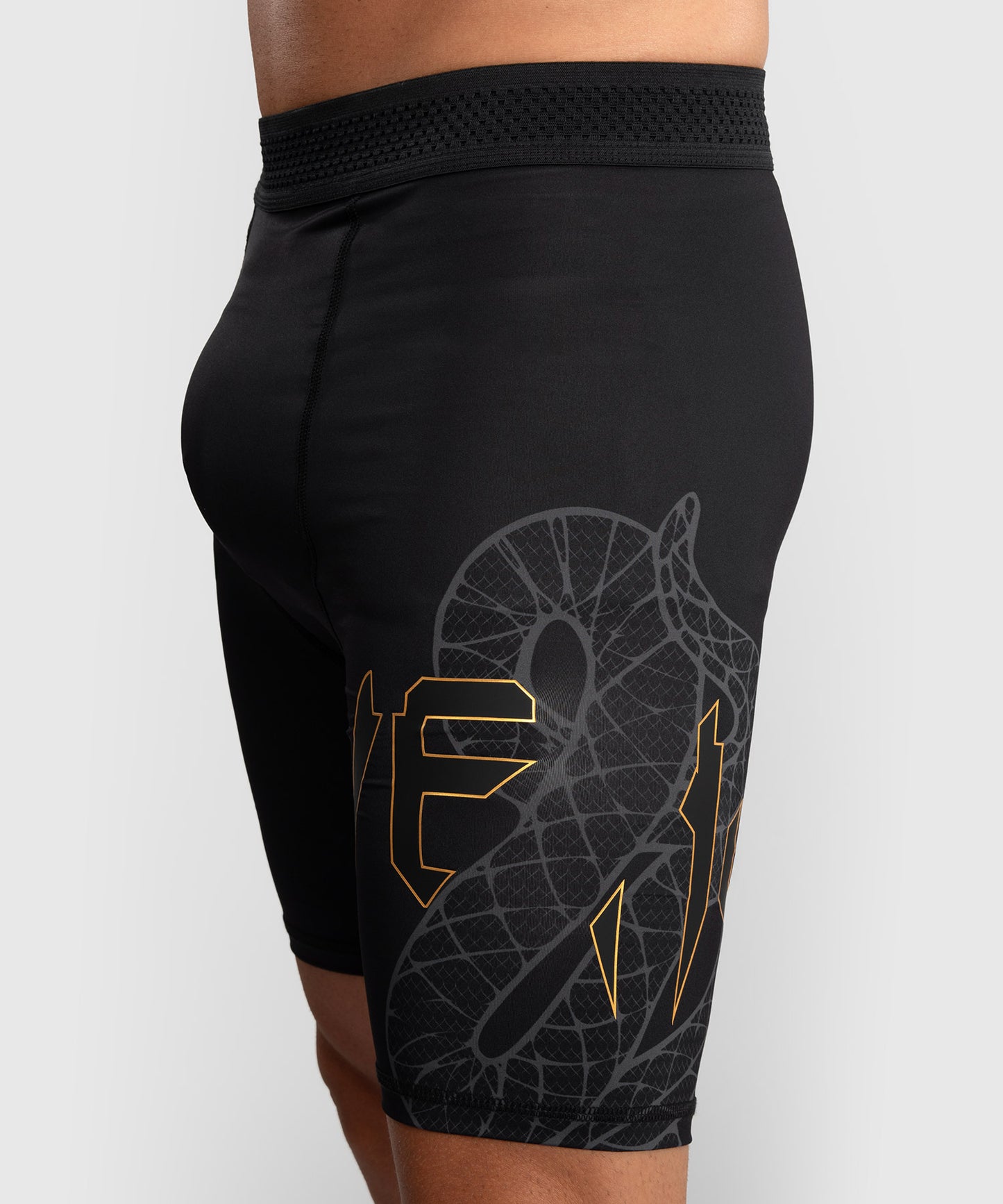 Venum Serpenti Vale Tudo Shorts - Black/Silver/Gold