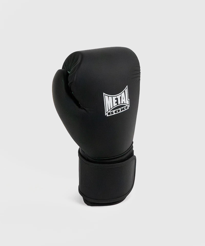 Metal Boxe Genezis Cuero Guantes de Boxeo - Negro