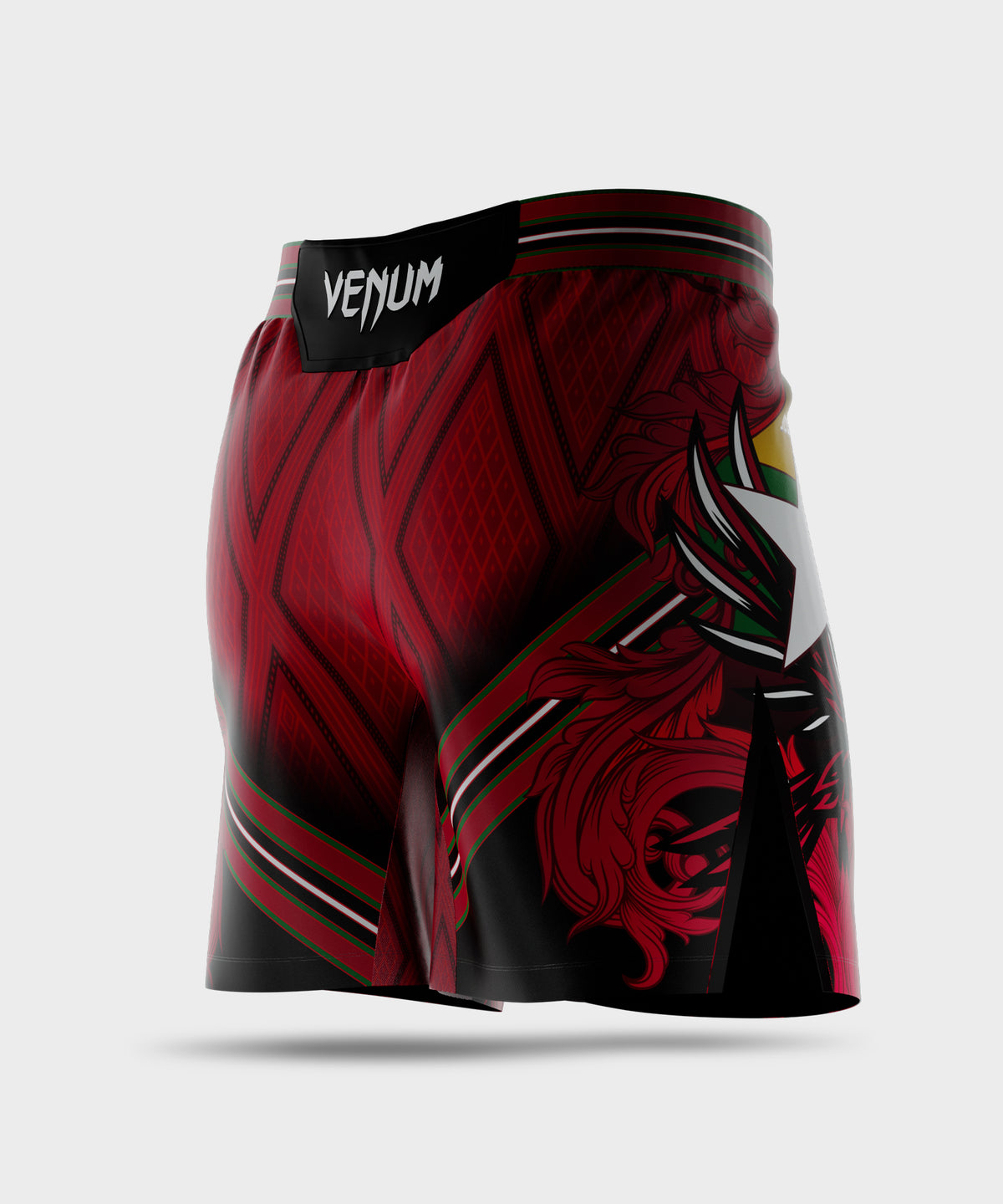 UFC Adrenaline Unrivaled by Venum Herren Fight-Shorts kurze Passform Josh Van - Rot