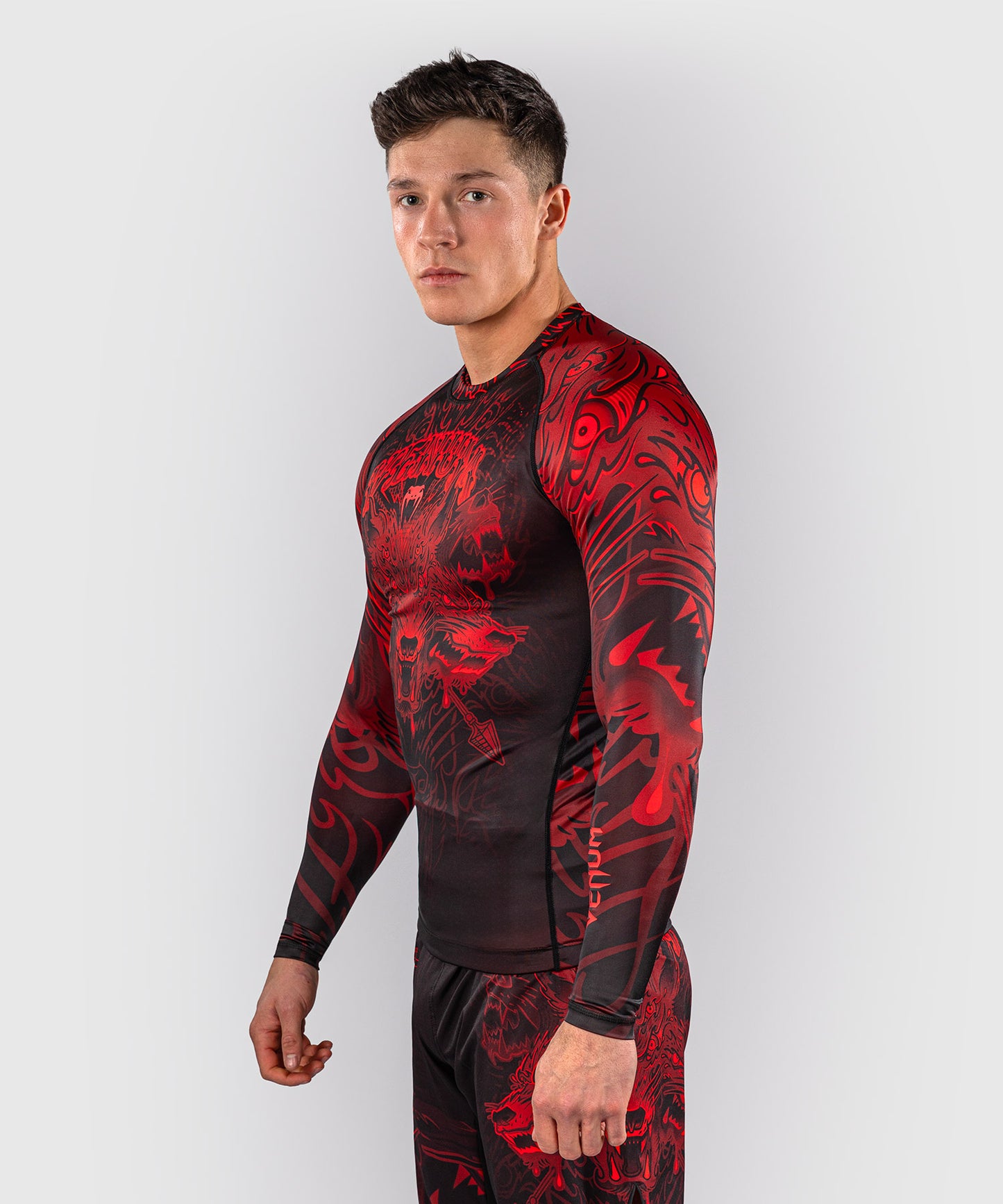 Venum Wolf Atak Long Sleeve Rashguard - Black/Red