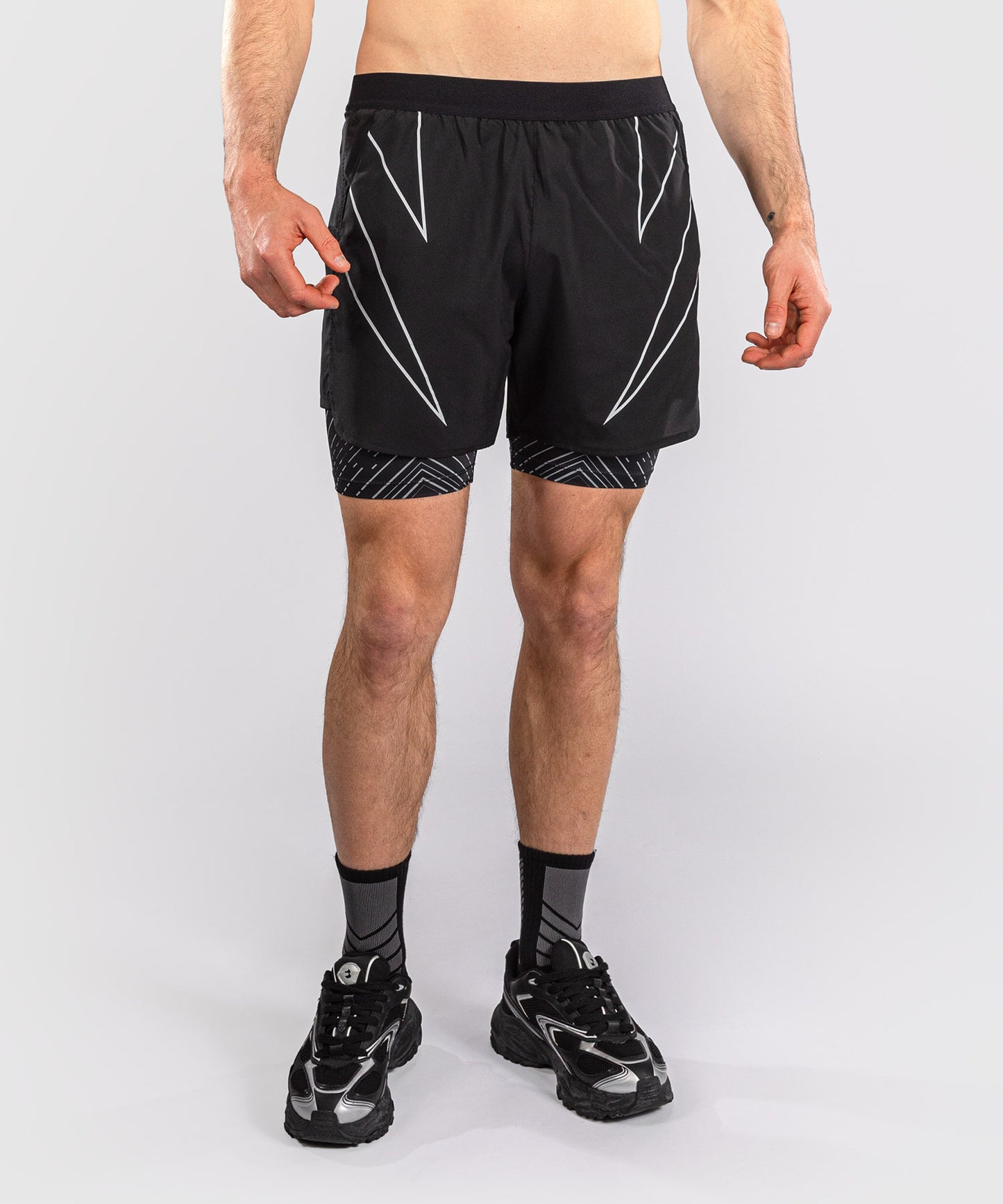 Short d’Entraînement Venum Midnight Fury – Noir/Gris/Argent