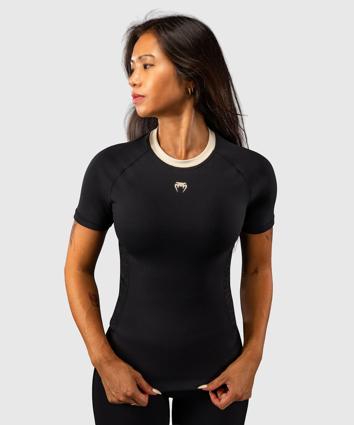 Venum Viper Damen Kurzarm-Rashguard - Schwarz