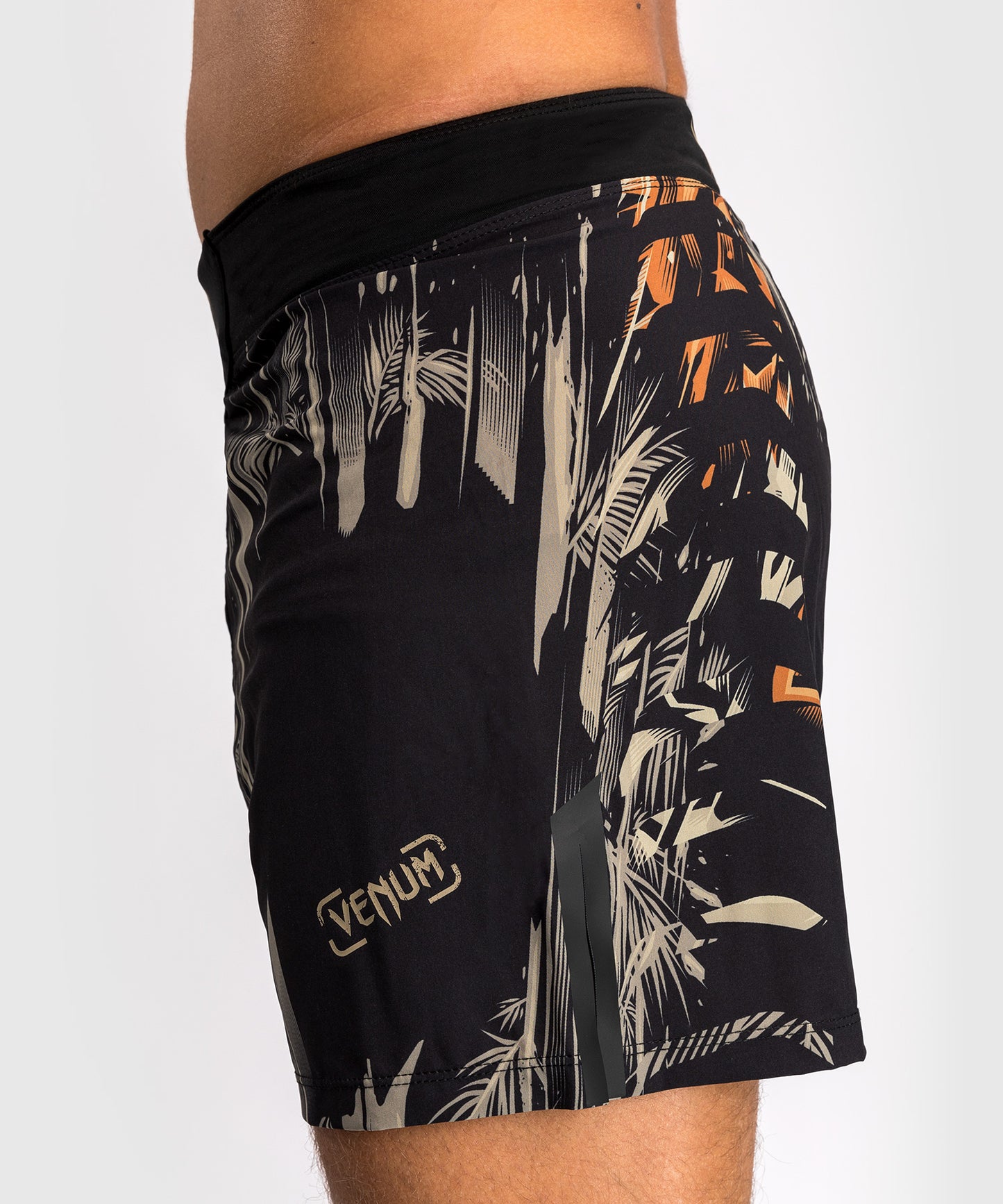 Short de Combat Venum Tiger pour Hommes - Noir/Orange Néon