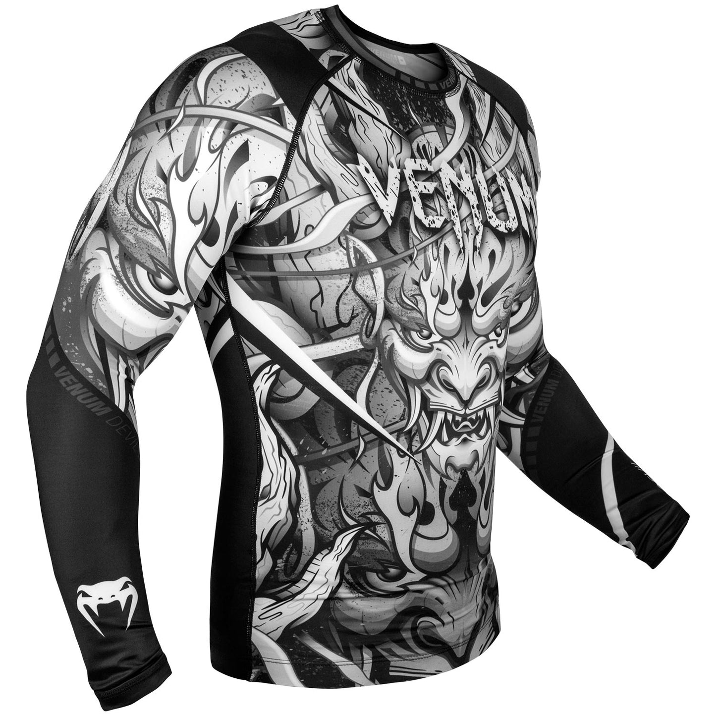 Venum Devil Rashguard - Langarm - Weiß/Schwarz