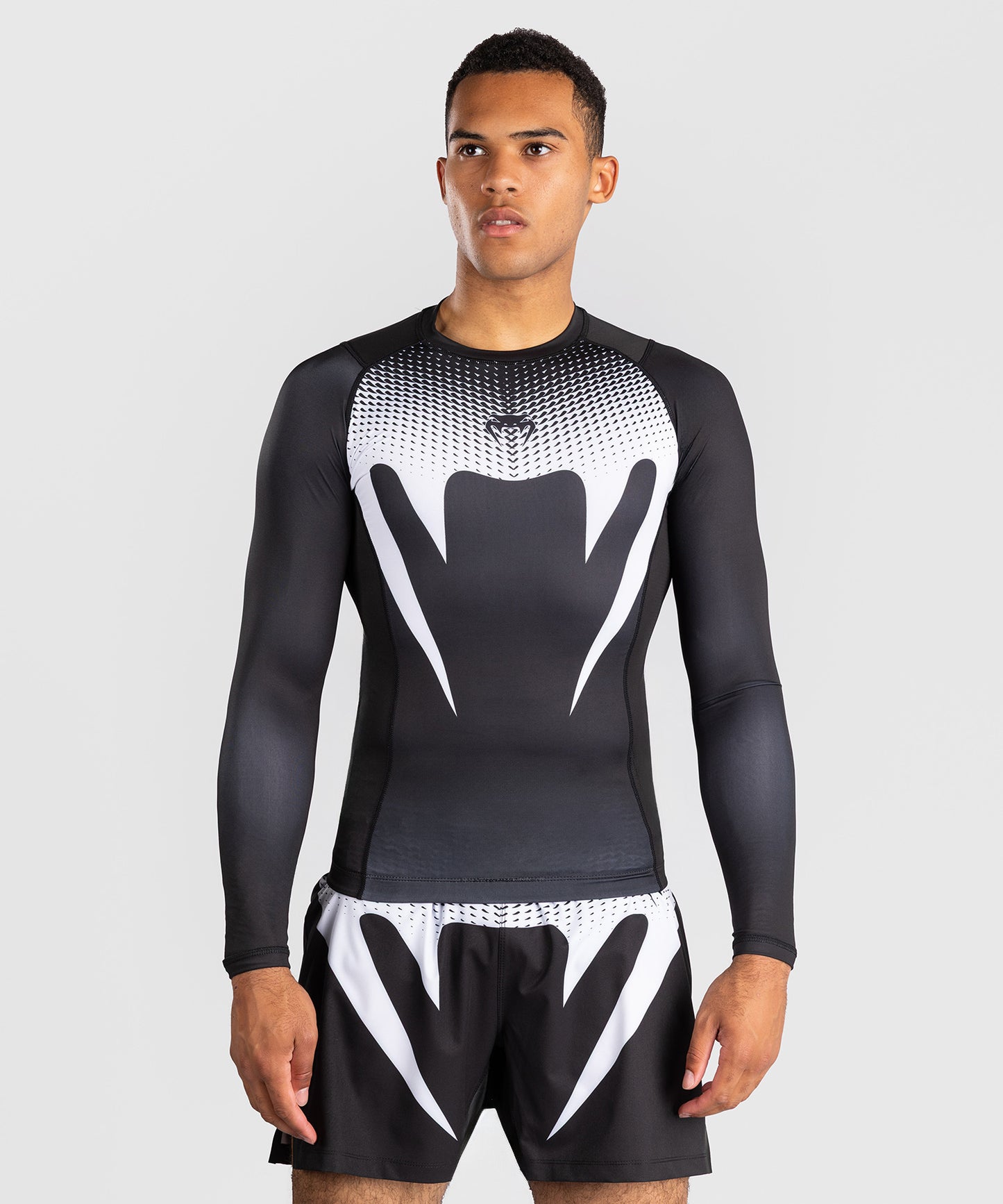 Venum No Gi Rashguards - Schwarz/Weiß