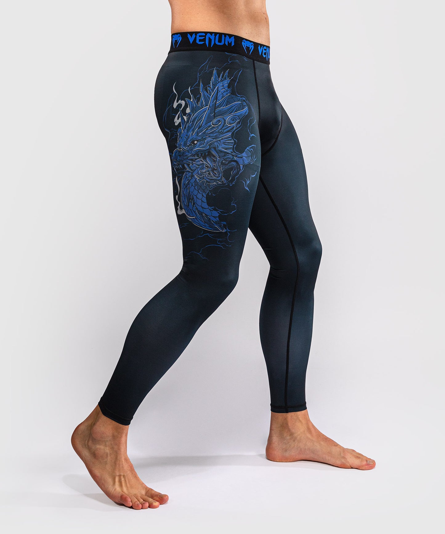 Venum Thunder Dragon Pantaloni a Compressione – Nero/Blu Reale