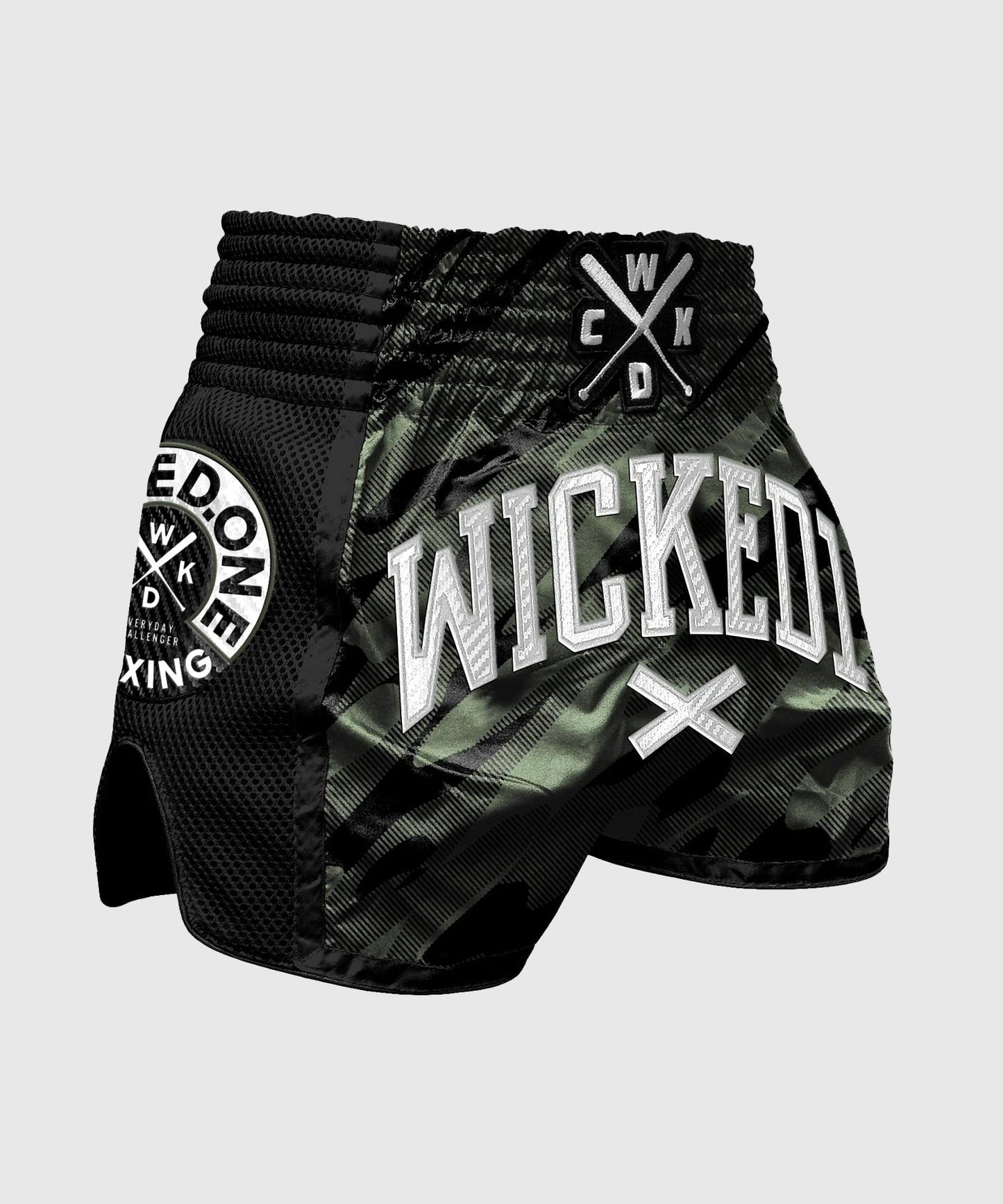 Short De Muay Thai Wicked One Fury - Noir/Kaki