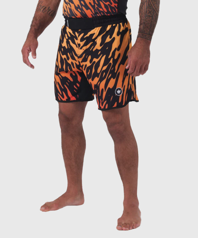 Kingz Flame Fightshorts - Nero/Arancione