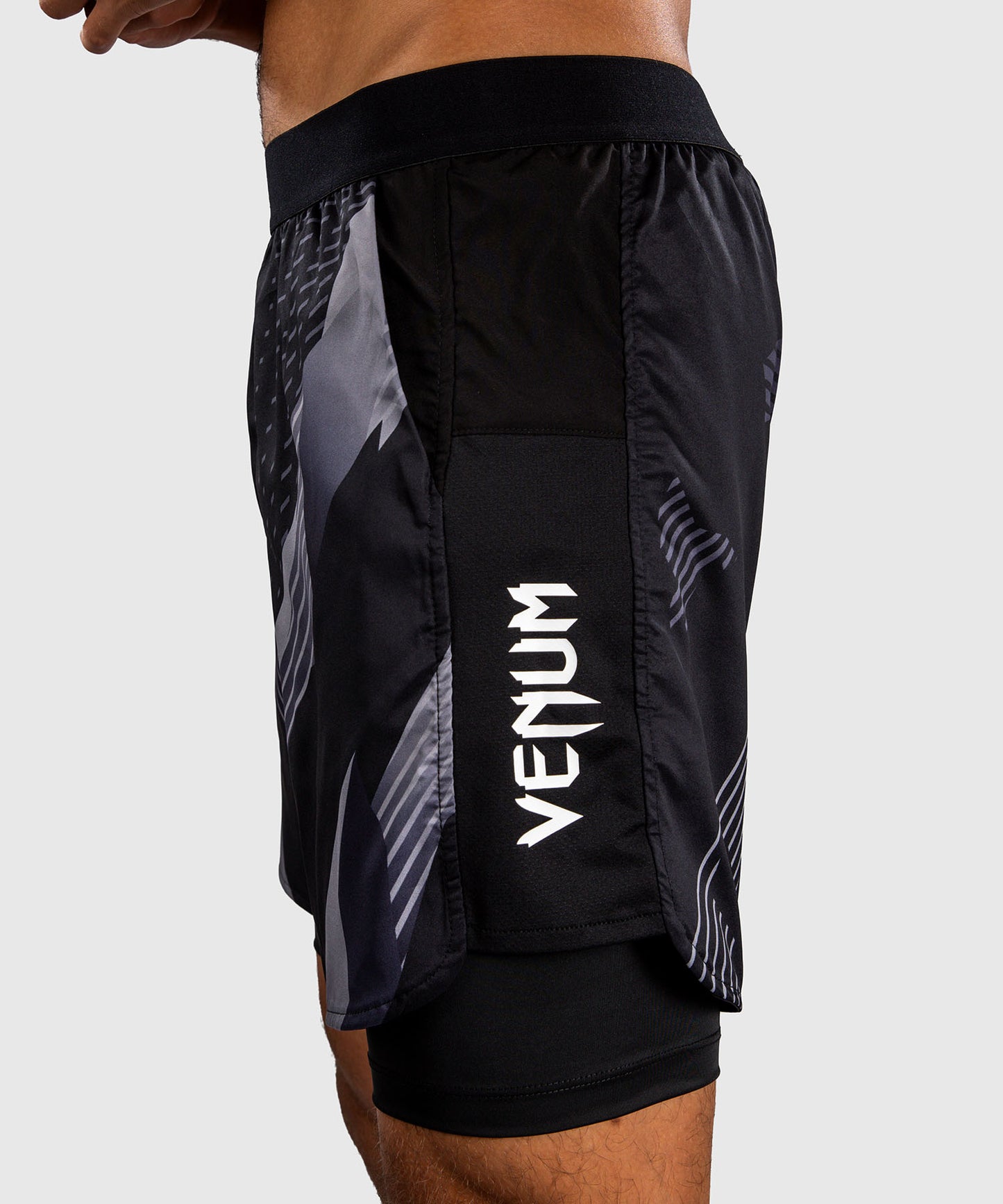 Venum No-Gi 6.0 Pantalón Corto de Entrenamiento - Negro/Blanco