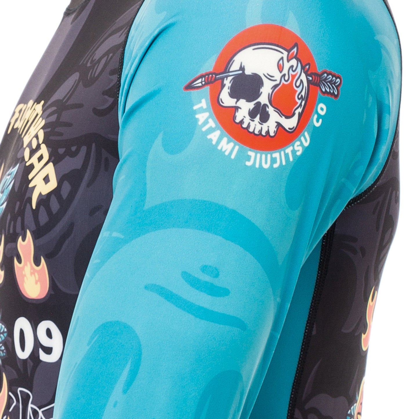 Tatami Fightwear Día de Los Muertos Eco Tech Recyceltes Langarm Kompressions-T-Shirt - Schwarz/Blau