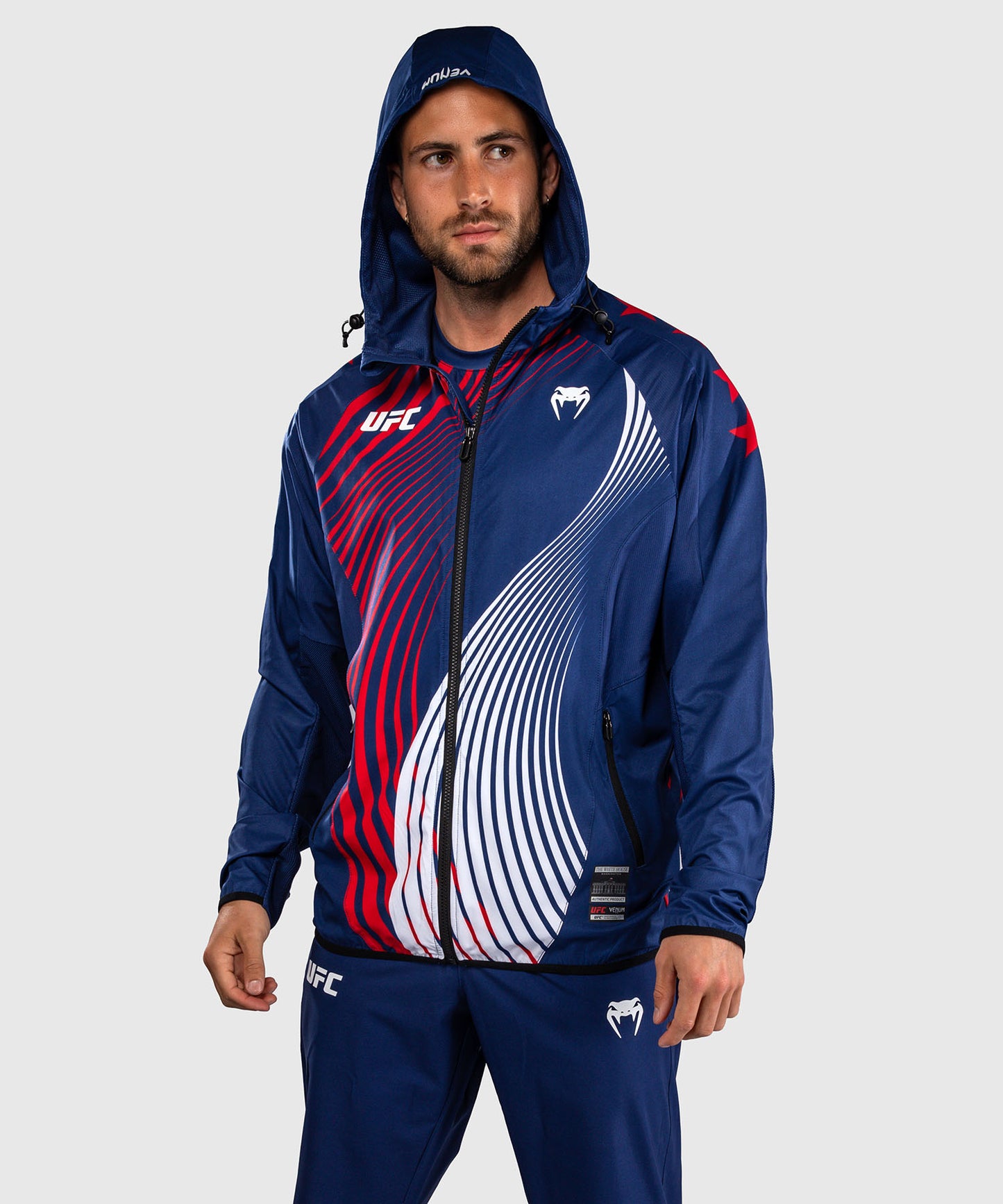 Official UFC Freedom 250 by Venum Authentic Fight Night Walkout Hoodie para hombre - Azul