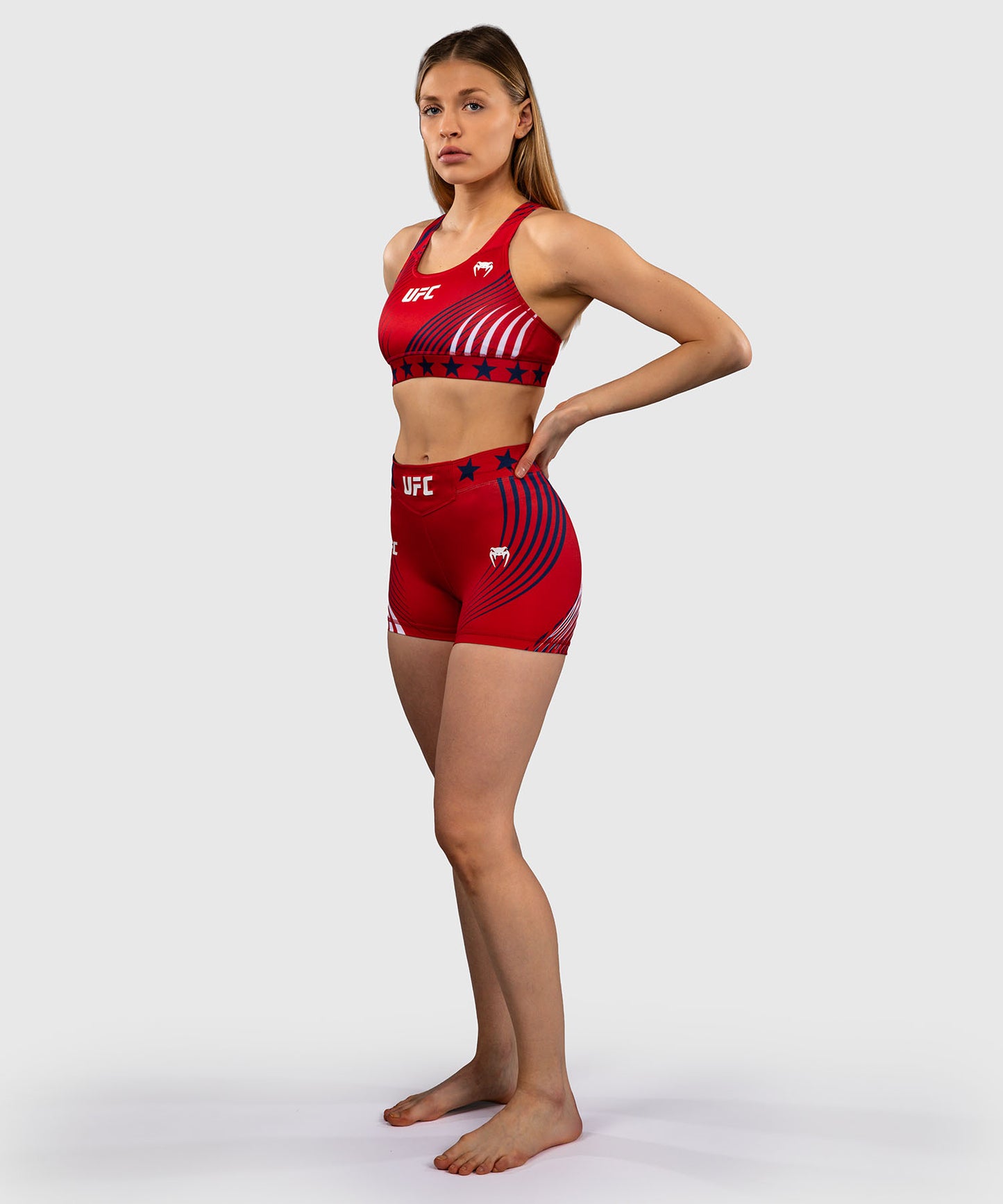 Official UFC Freedom 250 by Venum Authentic Pantaloncini Vale Tudo taglio corto da donna - Rosso
