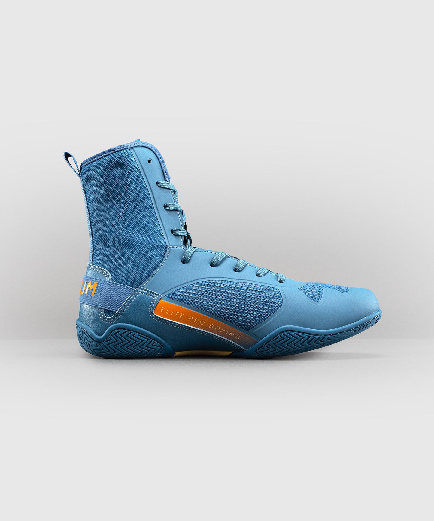 Venum Elite Neo Boxing Shoes - Steel Blue/Orange