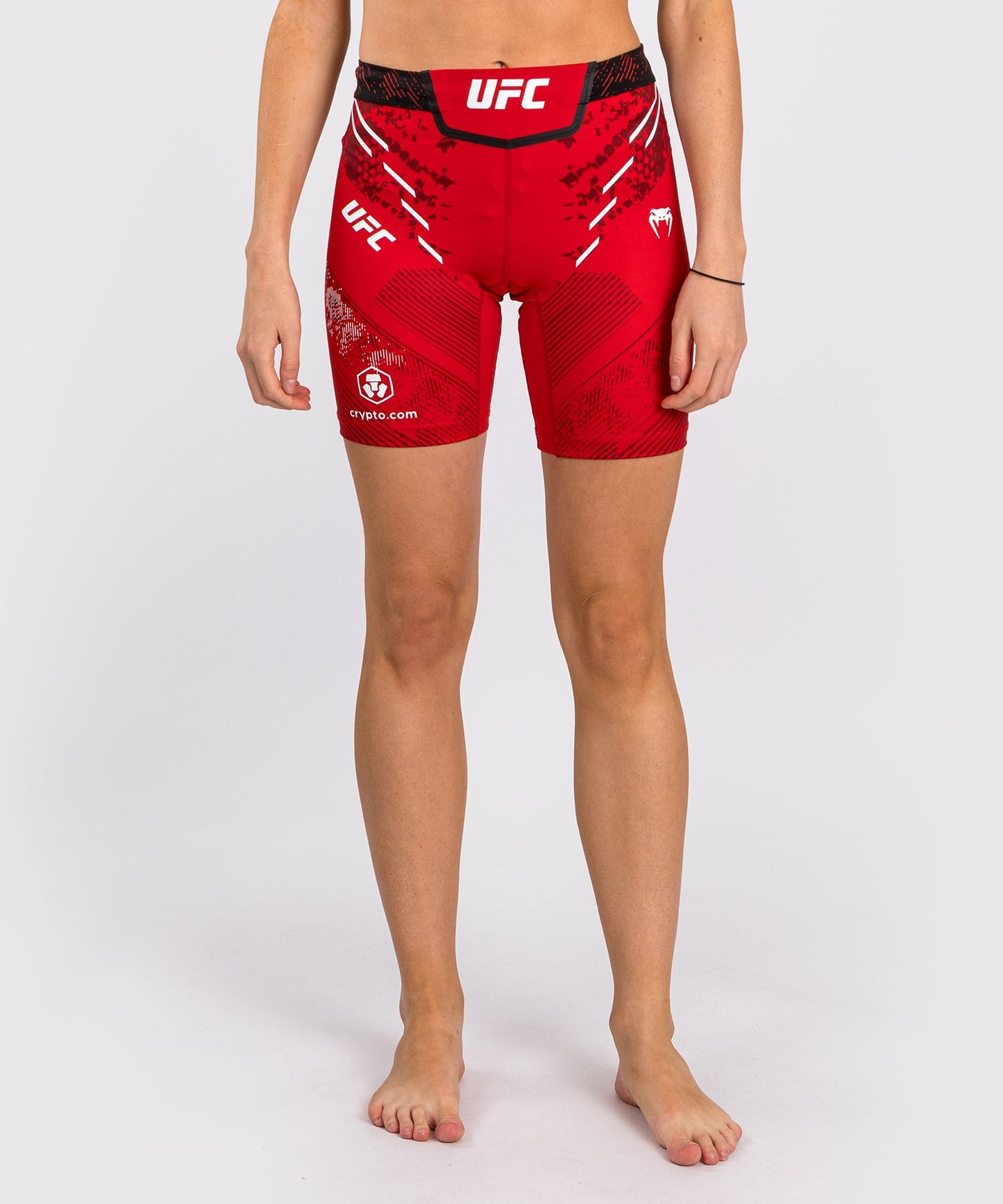 UFC Women's Long Fit Compression Short Adrenaline by Venum Authentic Fight Night - Red